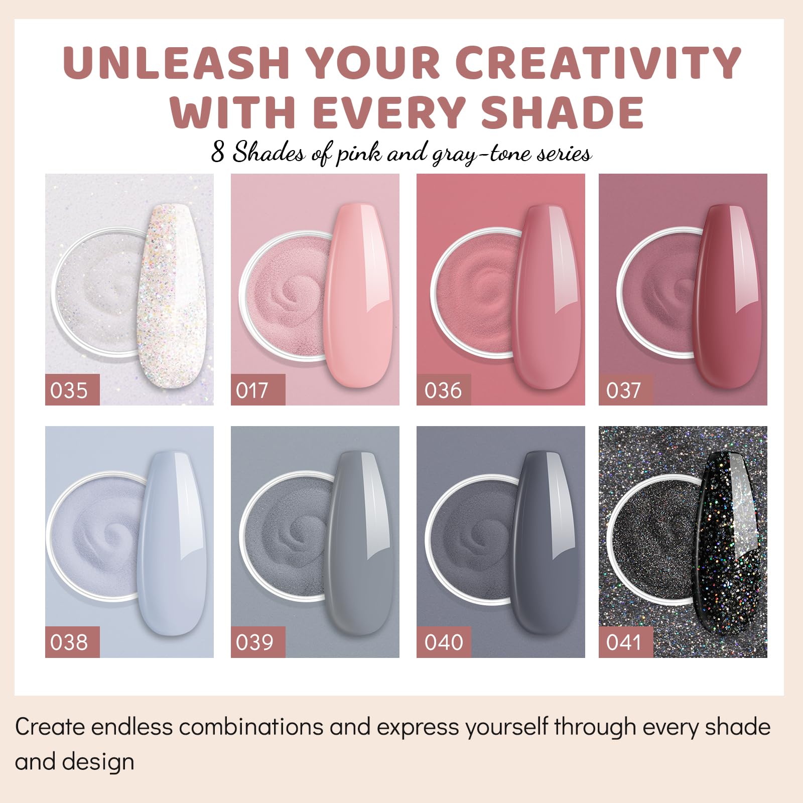 Aokitec 8 Colours Nail Dip Powder Starter Kit - Image 2