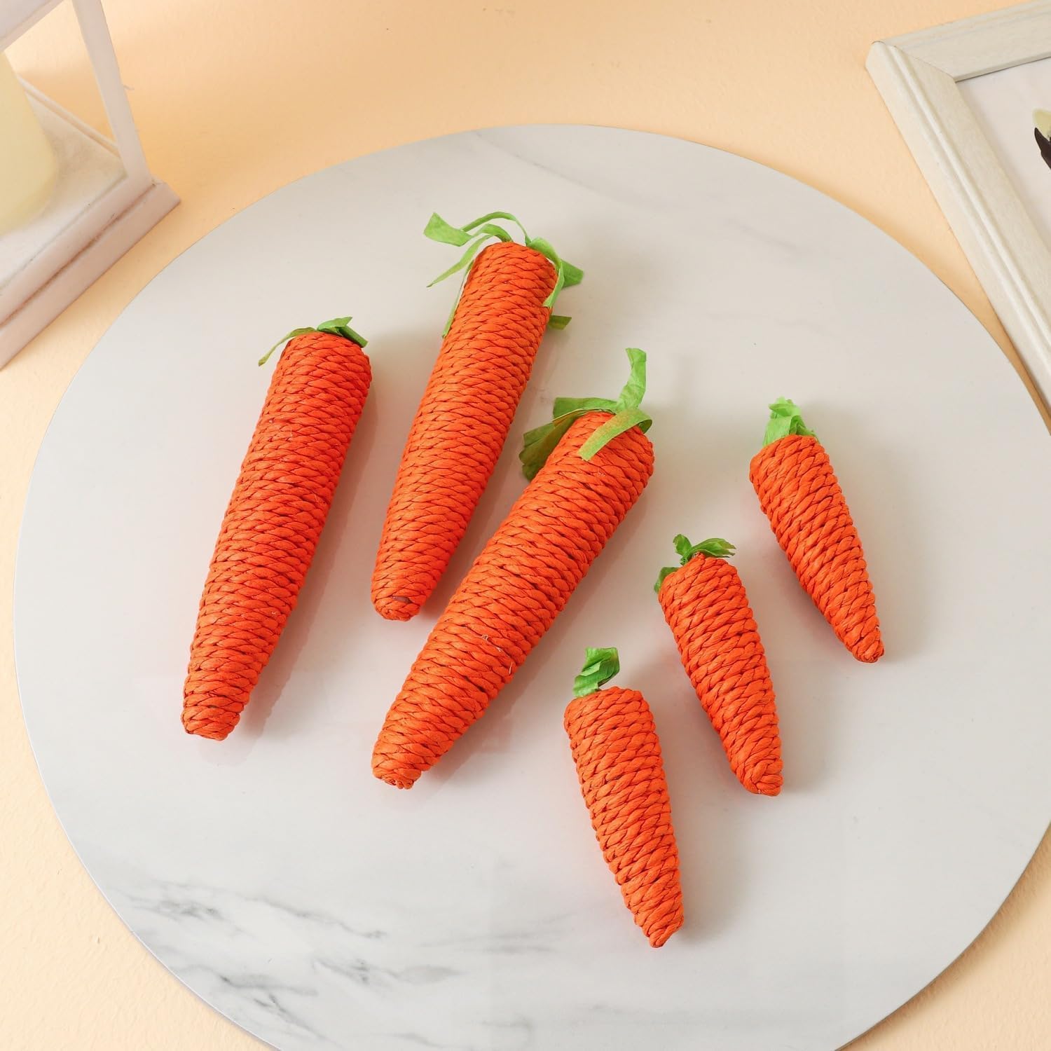 2 Pcs Orange Natural Interactive Sisal Carrot Cat Toys, Cat Dental Chew Toy Kitten Teething Toys for Indoor Cats Interactive Toys for Cats