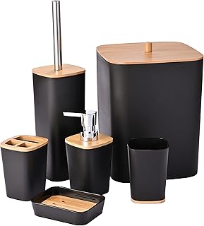 Yorkmills 6 Pieces Bamboo Bathroom Accessories set, Luxury B