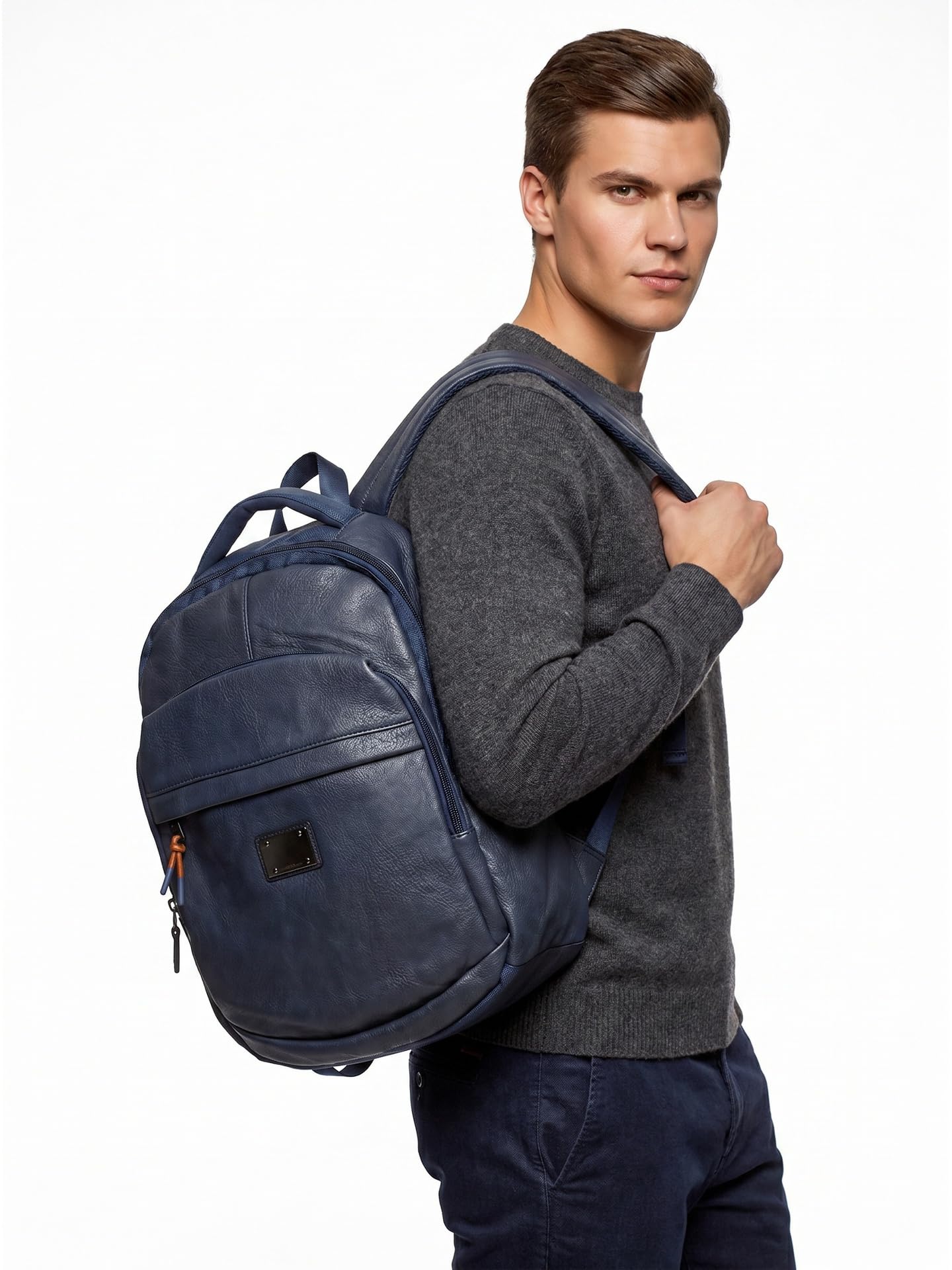 COVERI COLLECTION Mochila Coveri unisex poliéster - Cierre de cremallera y bolsillos laterales 30x13x40 cm Azul