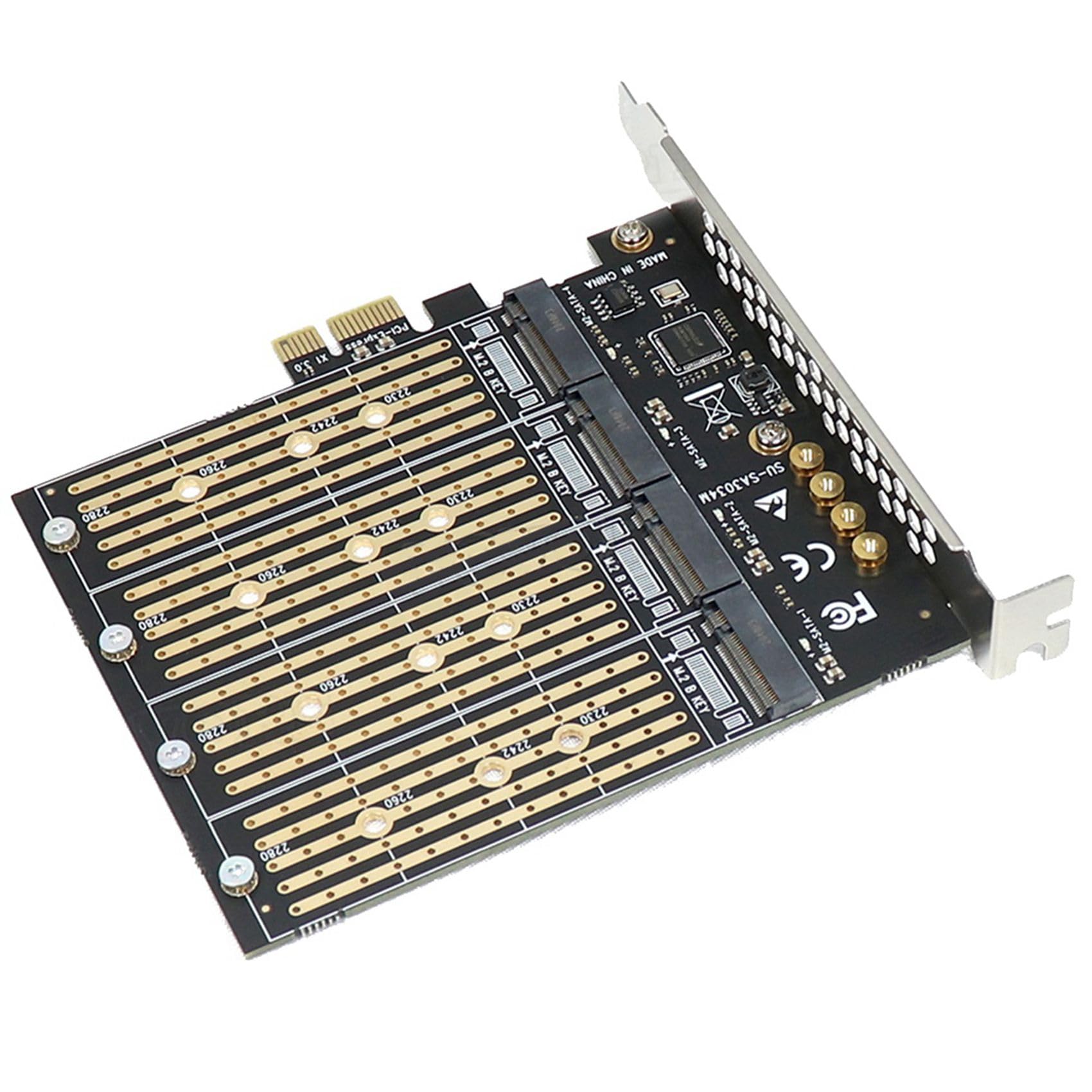 2 adattatori PCIe a NVME B Key M2 M.2 4 porte NGFF SSD 10 Gbps a PCI Express X1 adattatore PCI-E M.2
