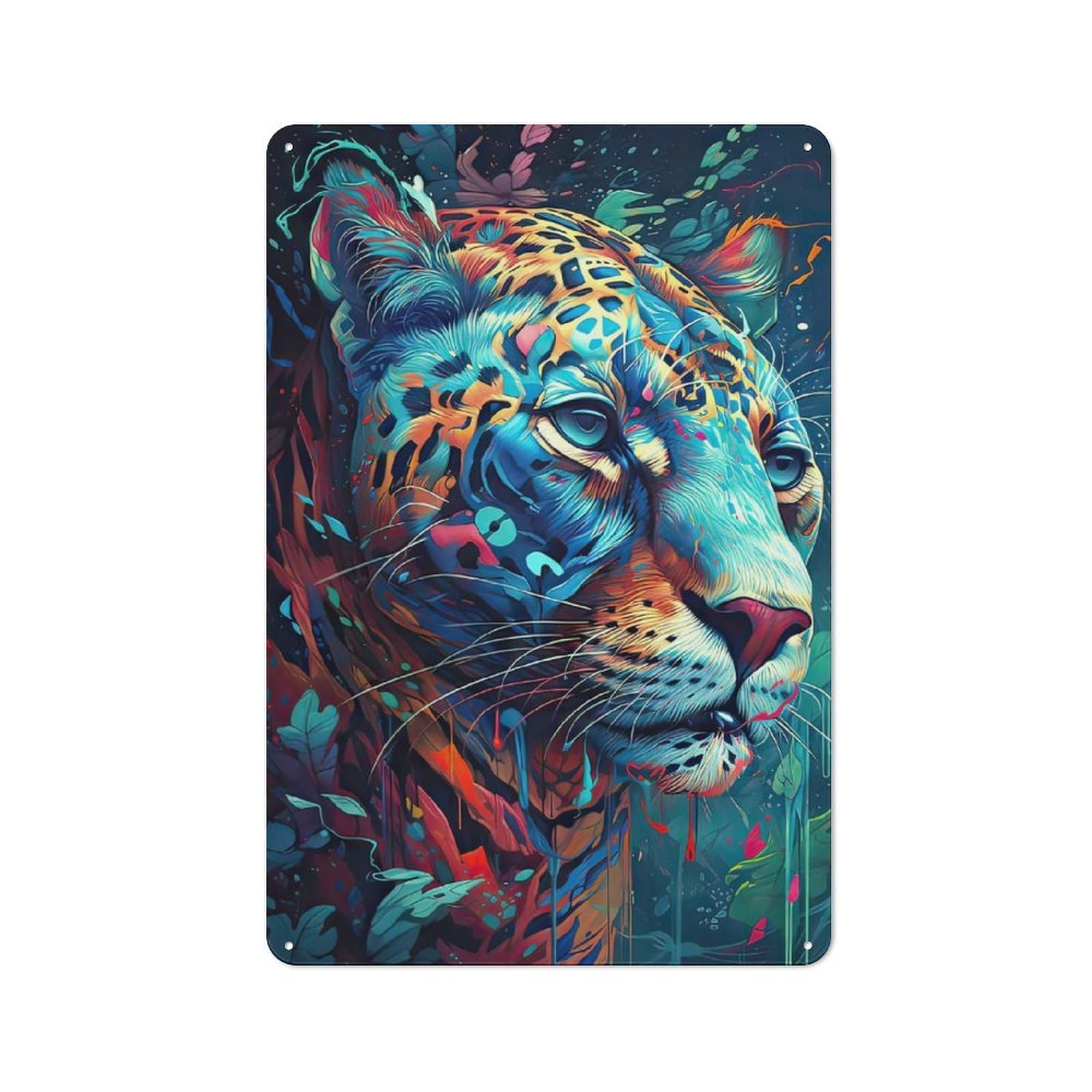 Junmoney The Attentive Jaguar Rustic Tin Sign 30X20cm For Man Cave Or Games Room, A Decorative Gift For A Newly Furnished Man Cave And Games Room