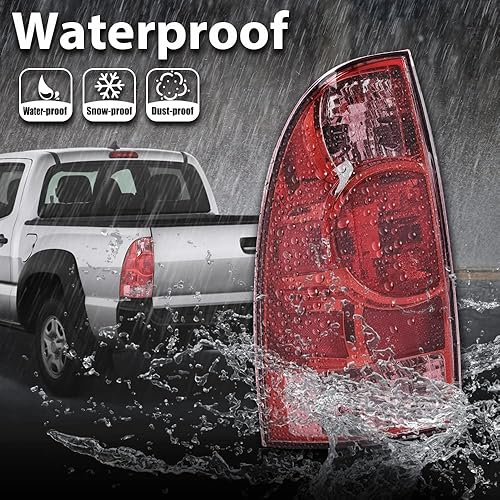 Miniatura 9 de G-PLUS Conjunto de luz trasera compatible con Toyota Tacoma Pickup 2005-2015, lámpara de freno LED trasera izquierda del lado del conductor, lente