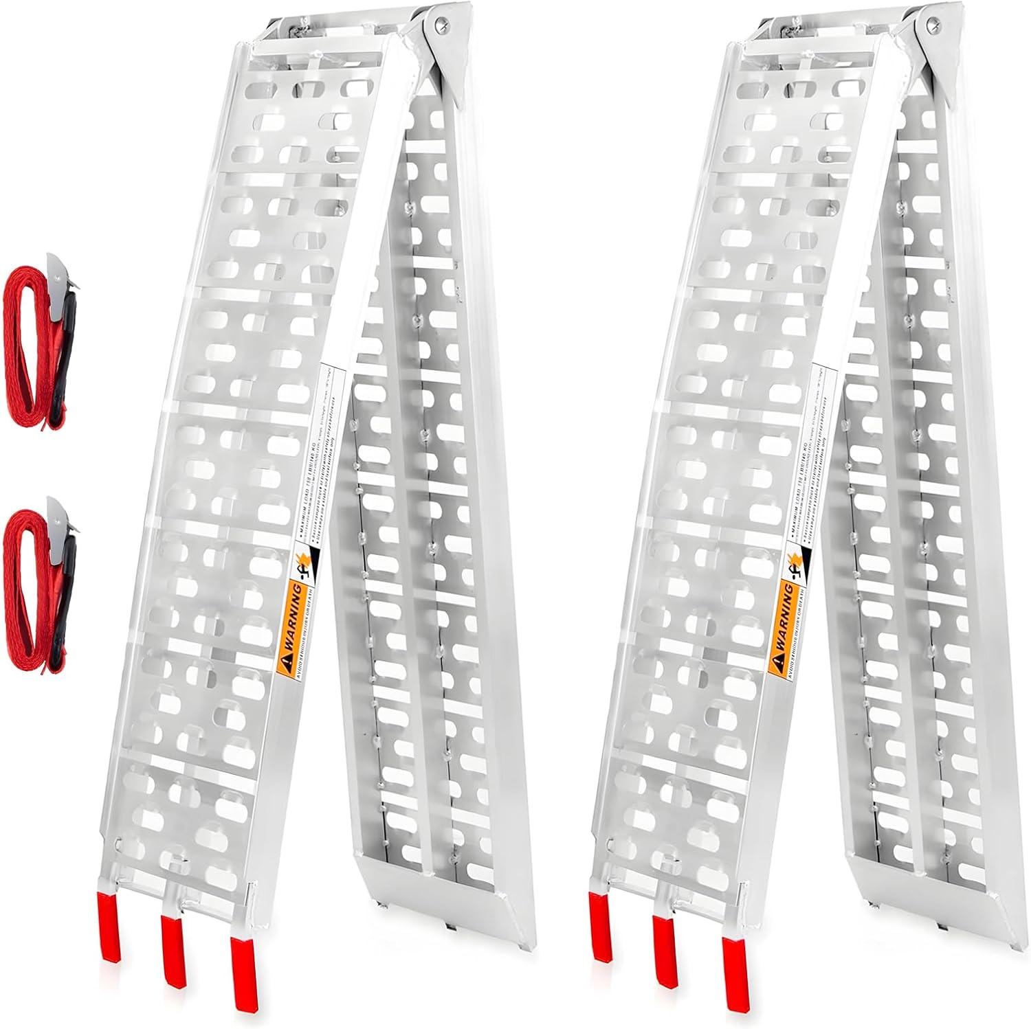 7.5 FT Aluminum Loading Ramps for Pickup Trucks (2 Pack) – 1500 lbs Capacity, Portable ATV, UTV, Motorcycle, Lawn Mower & Dirt Bike Ramp Set For 4-Wheel Equipment