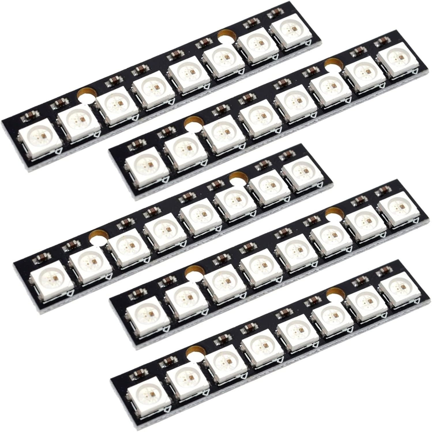 CANADUINO® 5 x RGB LED Strip with 8 x WS2812B RGB - Fully addressable