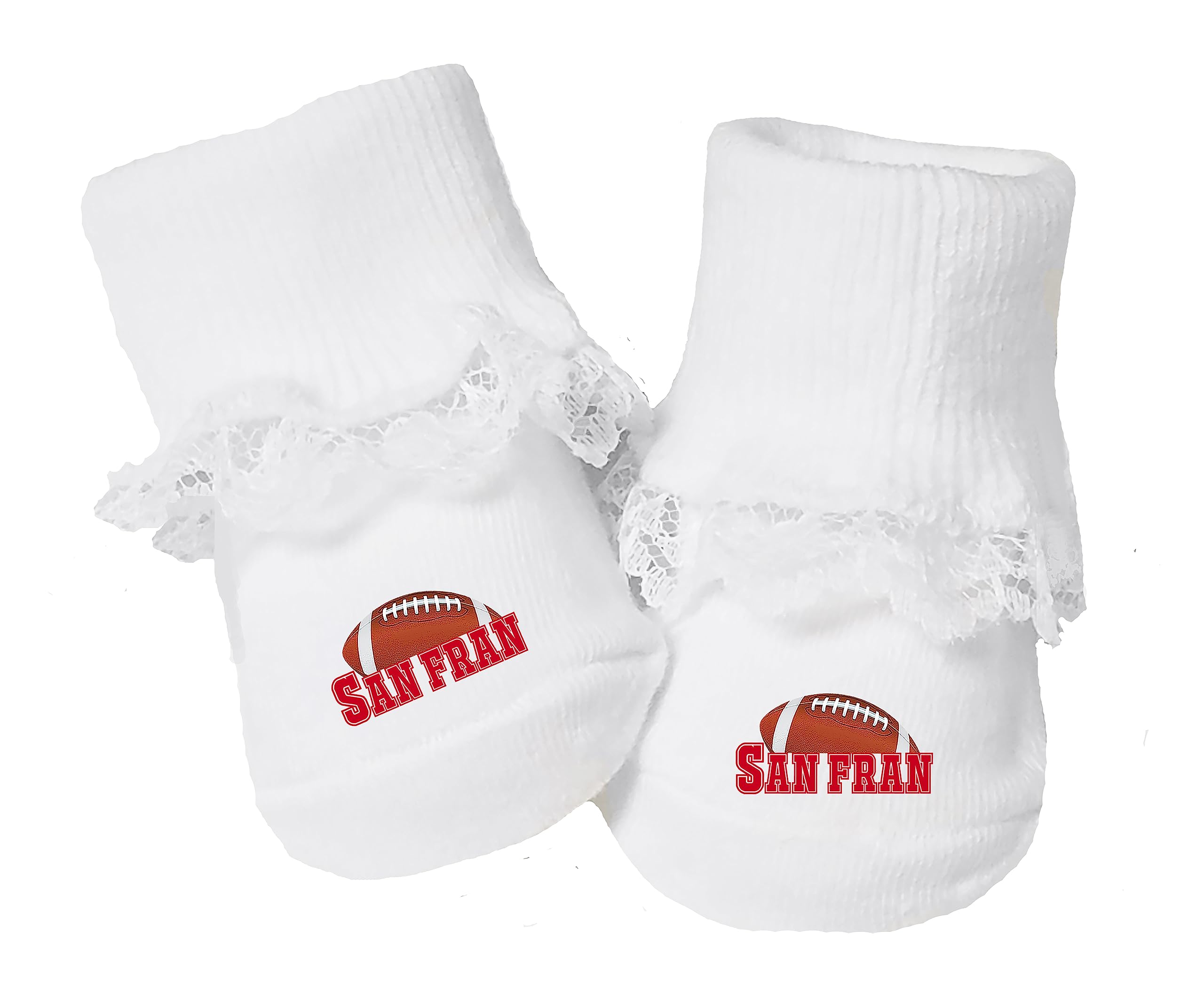 Baby Toe Bootie Socks with Lace for San Francisco Fans