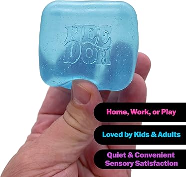Schylling NeeDoh Nice Cube -Sensory Squeeze Toy with Super Solid Squish - 2.25 Cube - Pink