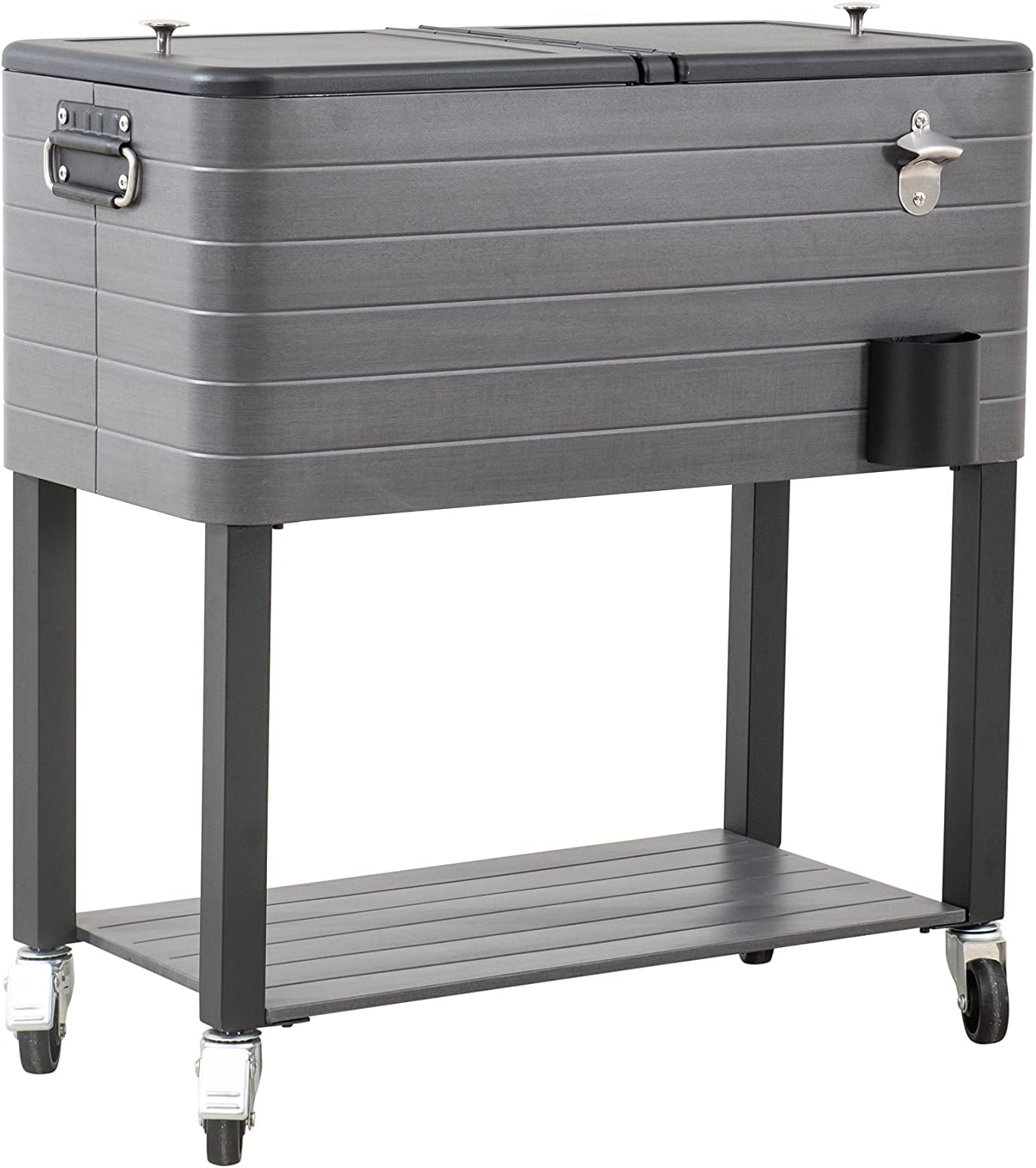 SunjoyA601000800 80QT Gray Wood Grain Finish Cooler