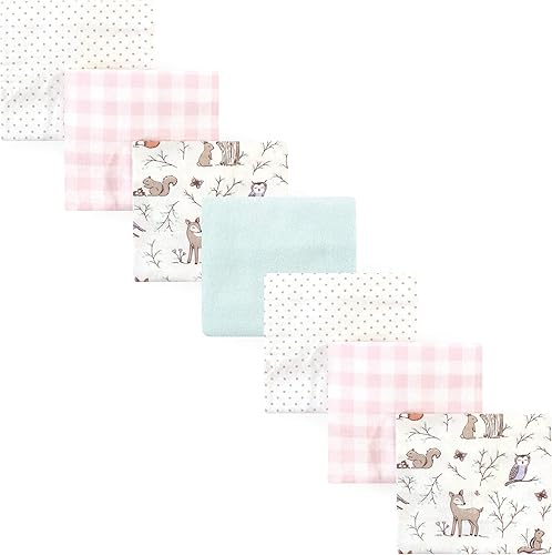 Miniatura 11 de Hudson Baby Paquete de 7 mantas receptoras unisex de franela de algodón para bebé, Dino Friends, talla única Abeja,Azul Verde Dino,Azul