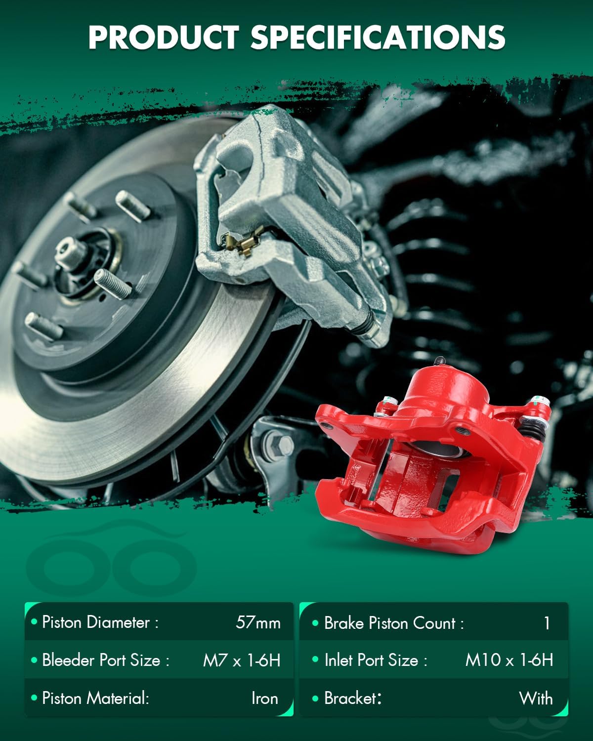 SCITOO Front Right Brake Caliper With Bracket 19B2699 Compatible For Pontiac Vibe 2003-2008 For Toyota Corolla 2003-2008 For Toyota Matrix 2003-2008