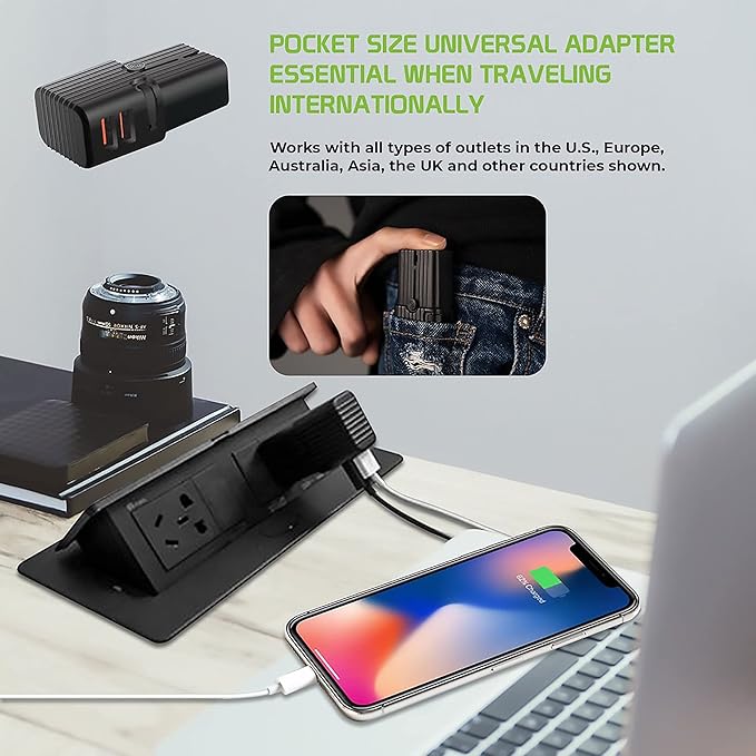 Adaptador USB Universal Dual para Lenovo Yoga Tablet 8 Viaje miniatura 2