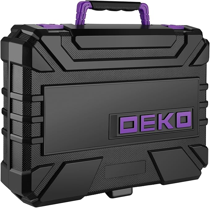 Kit de Herramientas DEKOPRO 126 Piezas con Taladro Inalámbrico 8V, Color Púrpura miniatura 6