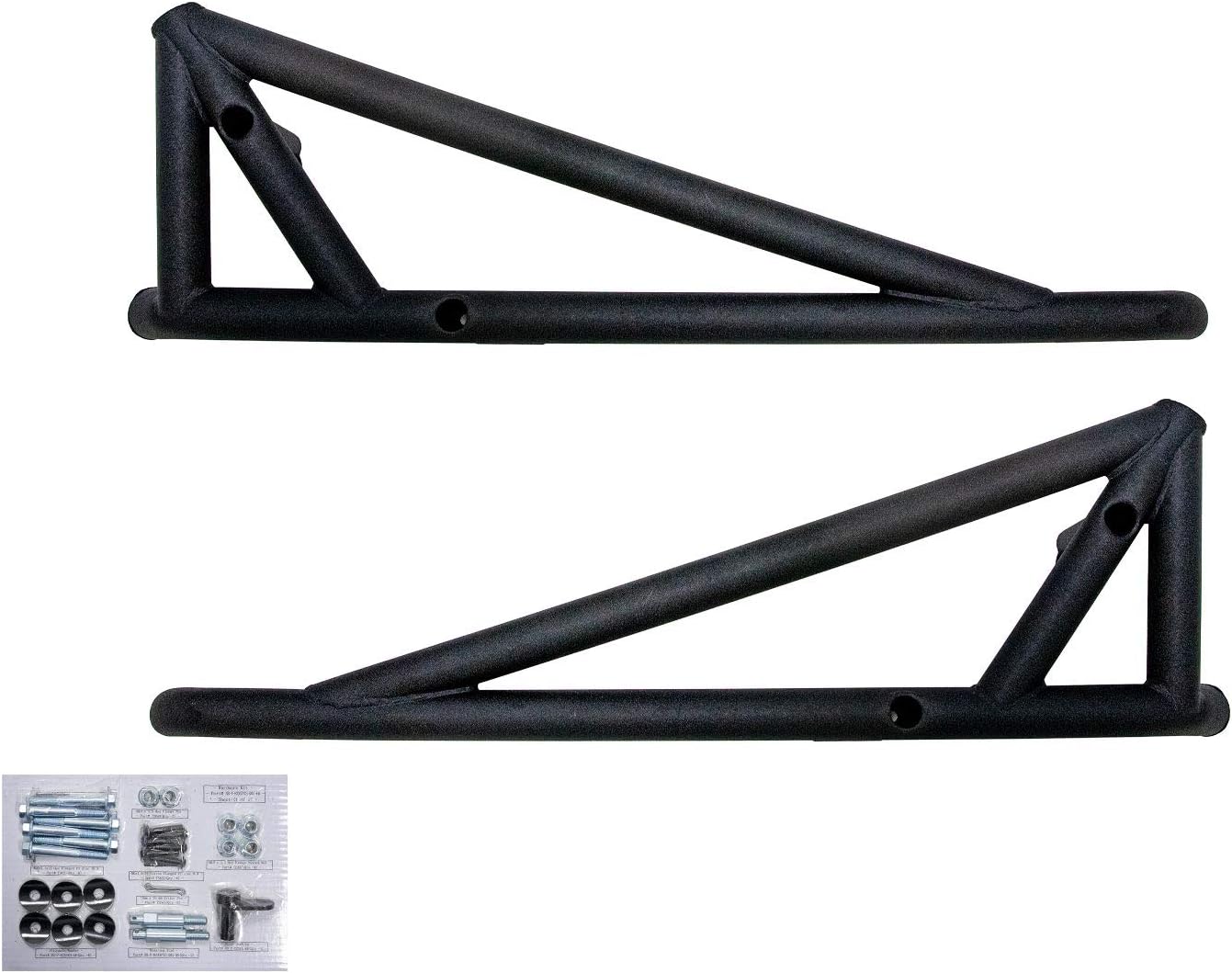 SuperATV Nerf Bars Tree Kickers for 2018+ Polaris RZR XP Turbo S | Wrinkle Black | Constructed of 1.75" Heavy-Duty Tubing | Powder Coat Finish | Secures Factory Mounting Points