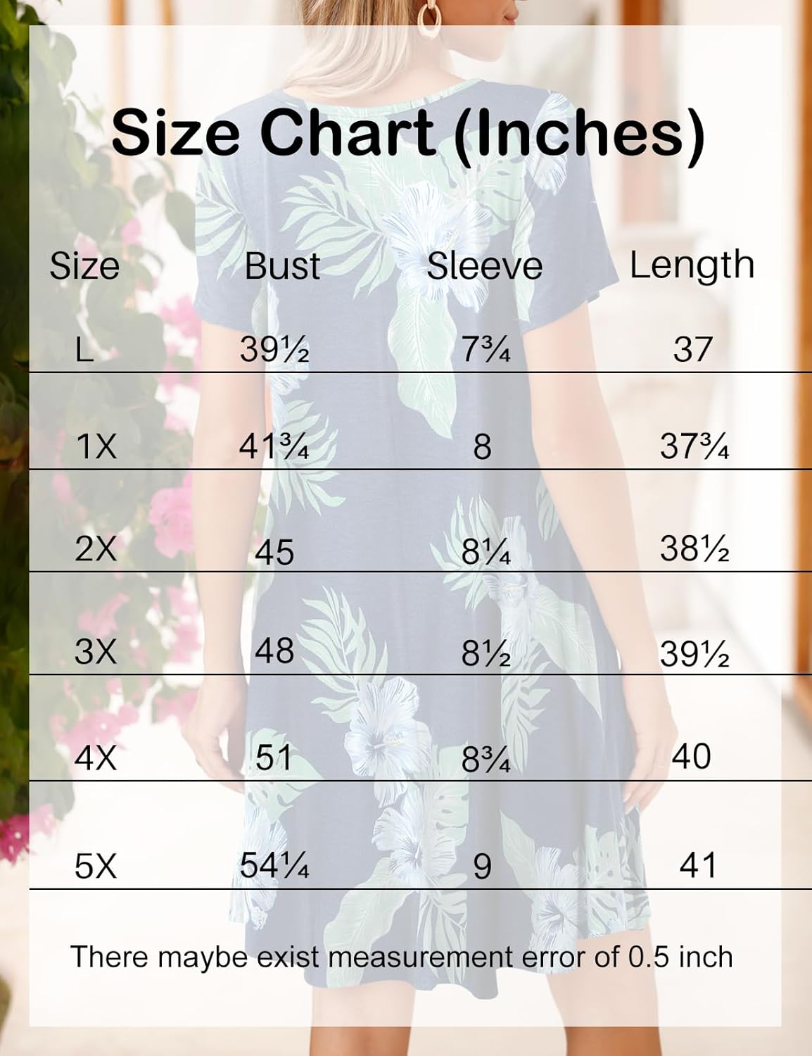 JollieLovin Women T Shirt Plus Size Summer Swing Dresses Short Sleeve V Neck Loose Casual Dress(L-5X) - Image 7