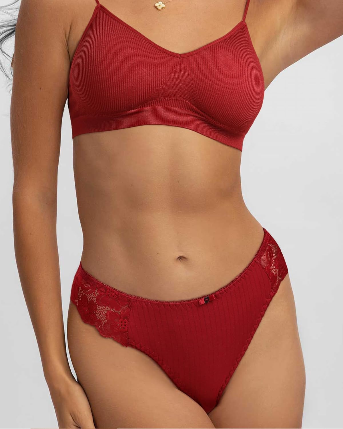 LEVAO G String Thongs for Women Cotton Panties Sexy Lace T-back Comfy Underwear Multipack S-XL - Image 2