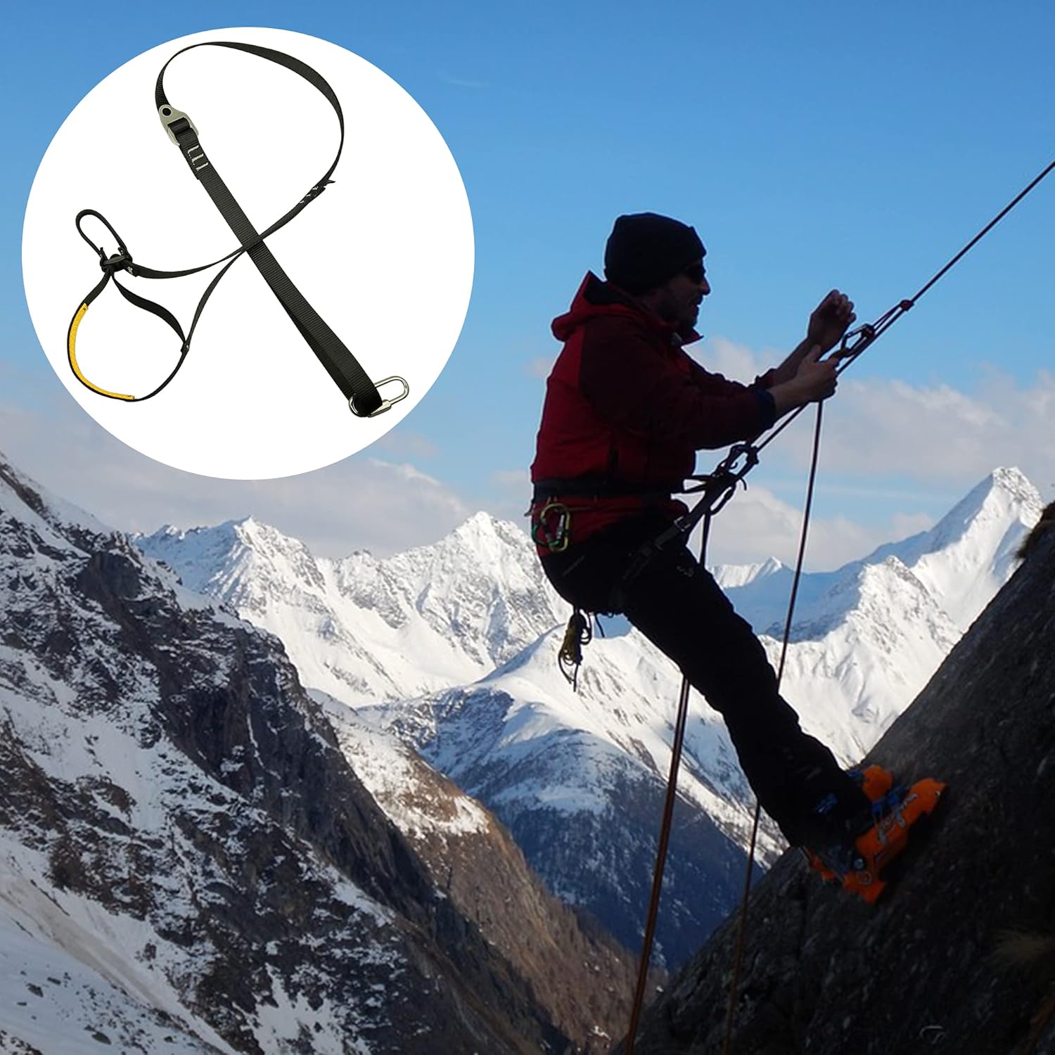 SOB Adjustable Nylon Climbing Ascender Webbing Sling Foot Ascender Loop Mountaineering Rock Climbing Arborist Rescue Aerial Work : Sports & Outdoors