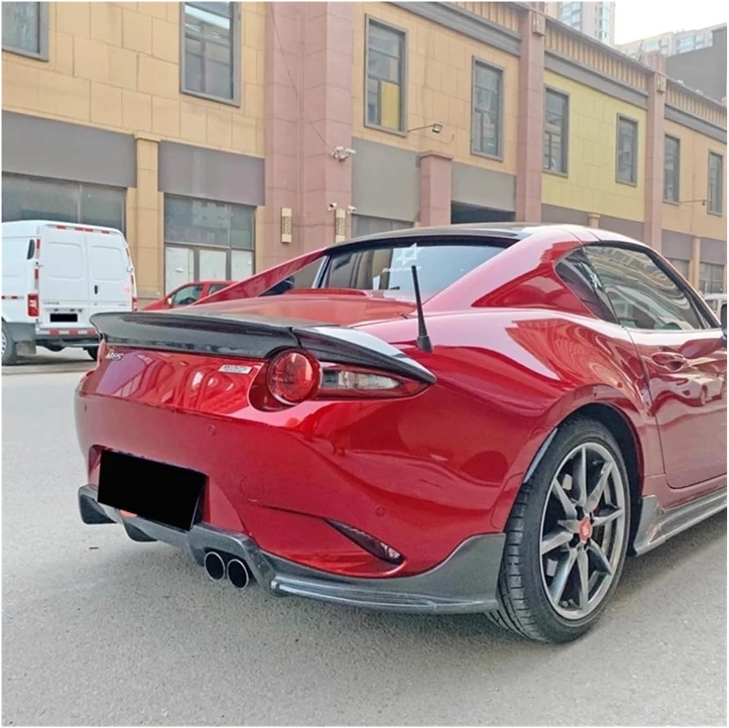 Car-Styling Compatible for Mazda MX5 ND5RC Miata Roadster ESQ Style Carbon Fiber Rear Spoiler 3pcs (Soft top only) ND Trunk Wing Lip Kit(Carbon Fiber)
