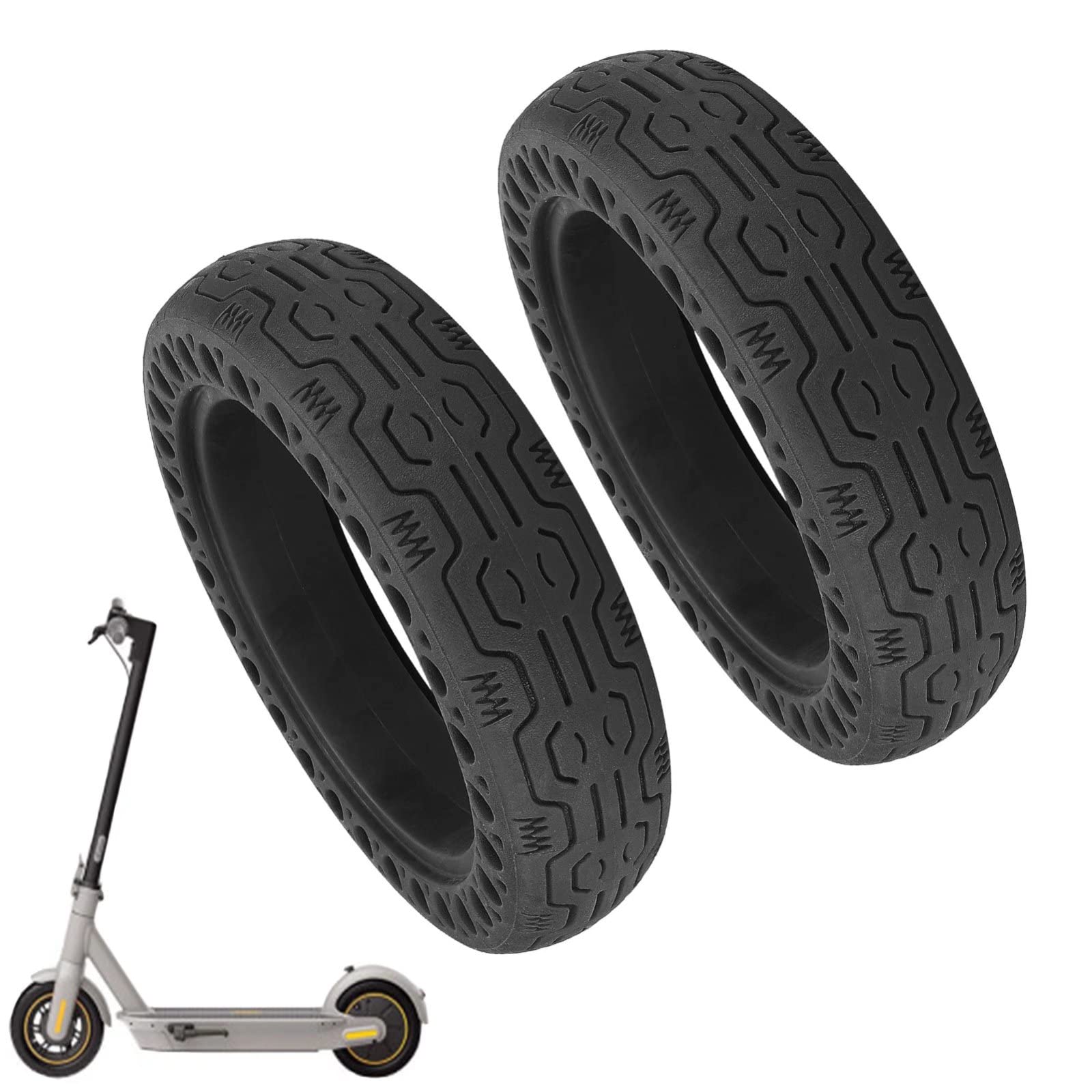 Neumáticos de goma maciza de 10 pulgadas para scooter, neumáticos de scooter a prueba de pinchazos compatibles con scooter eléctrico Segway Ninebot Kickscooter Max G30, 60/70-6,5 Reemplazo de neumátic