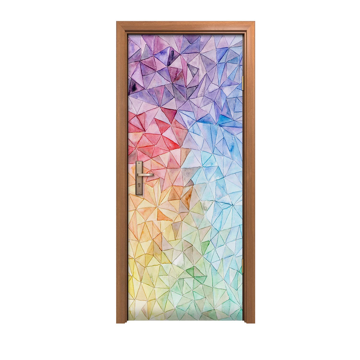 Autocollant de porte 80x200cm Géométrie trio Coloray décoration murale adhésive