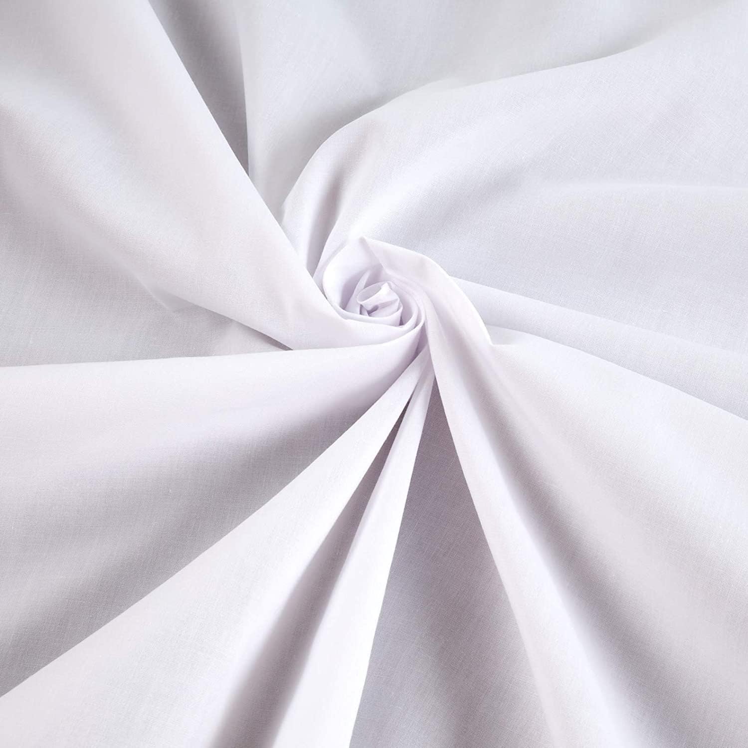 58 Inch White Poly Cotton Broadcloth Fabric - by The Yard