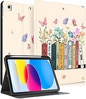 Vista 13 de Funda para iPad de 9ª/8ª/7ª generación de 10.2 pulgadas para niñas, diseño de mariposas, portalápices, bonitas, estéticas, para adolescentes, fundas