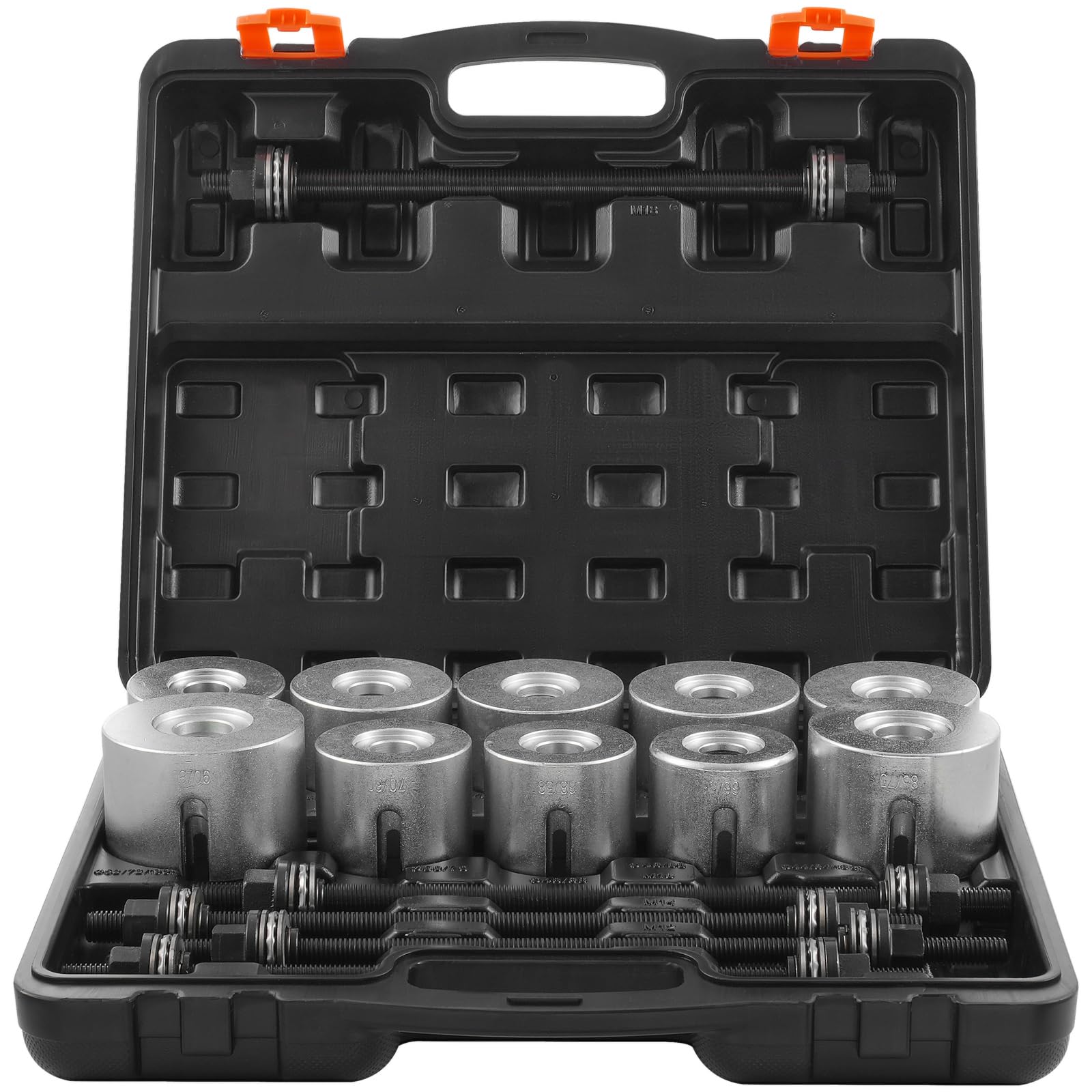 VEVOR Kit Manicotto di Trazione e Pressione da 27 Pezzi, Set di Rimozione e Installazione Cuscinetti a Boccola in Acciaio, con Custodia per Il Trasporto, Compatibilità Multi-Veicolo per Motori