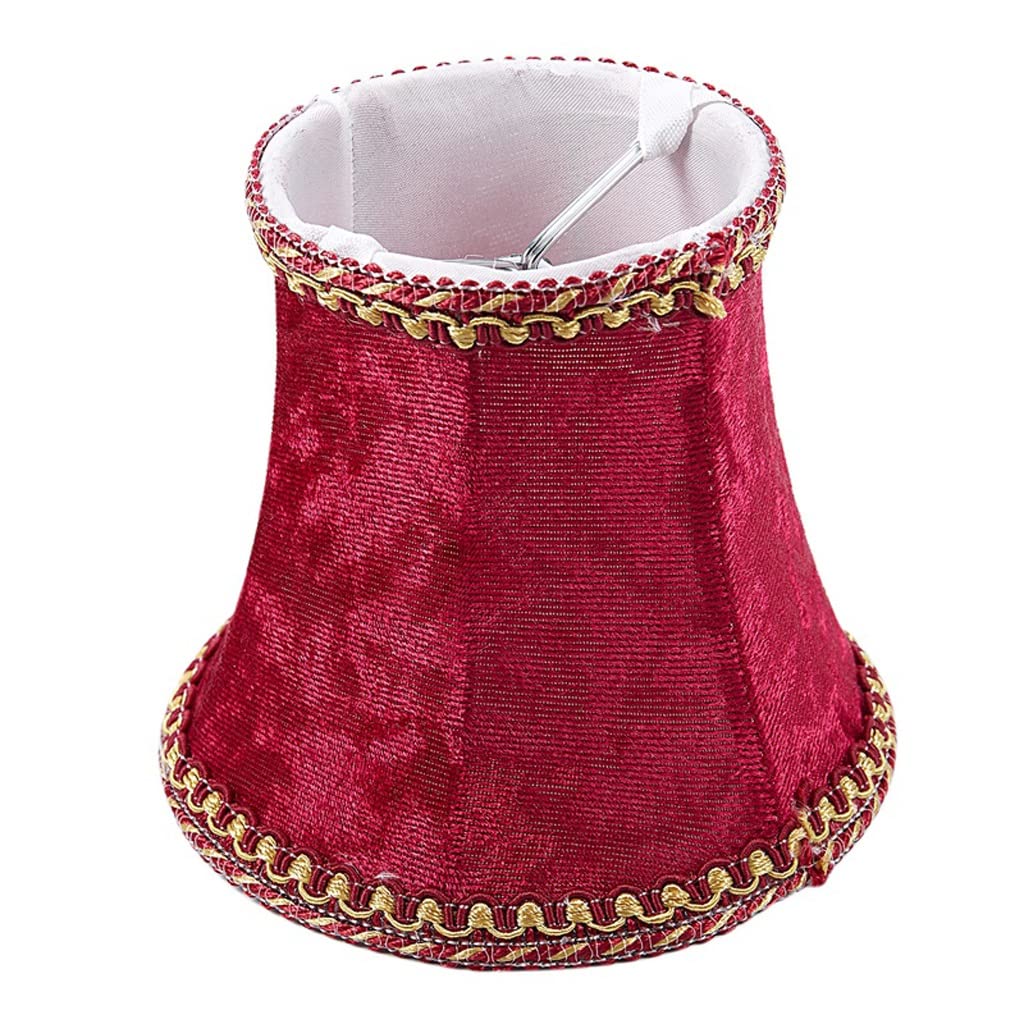 CWCQGH Lampshade for Floor Lamp Fabric Clip on Shade E14 Handmade European Wall Sconce Crystal Candle Table