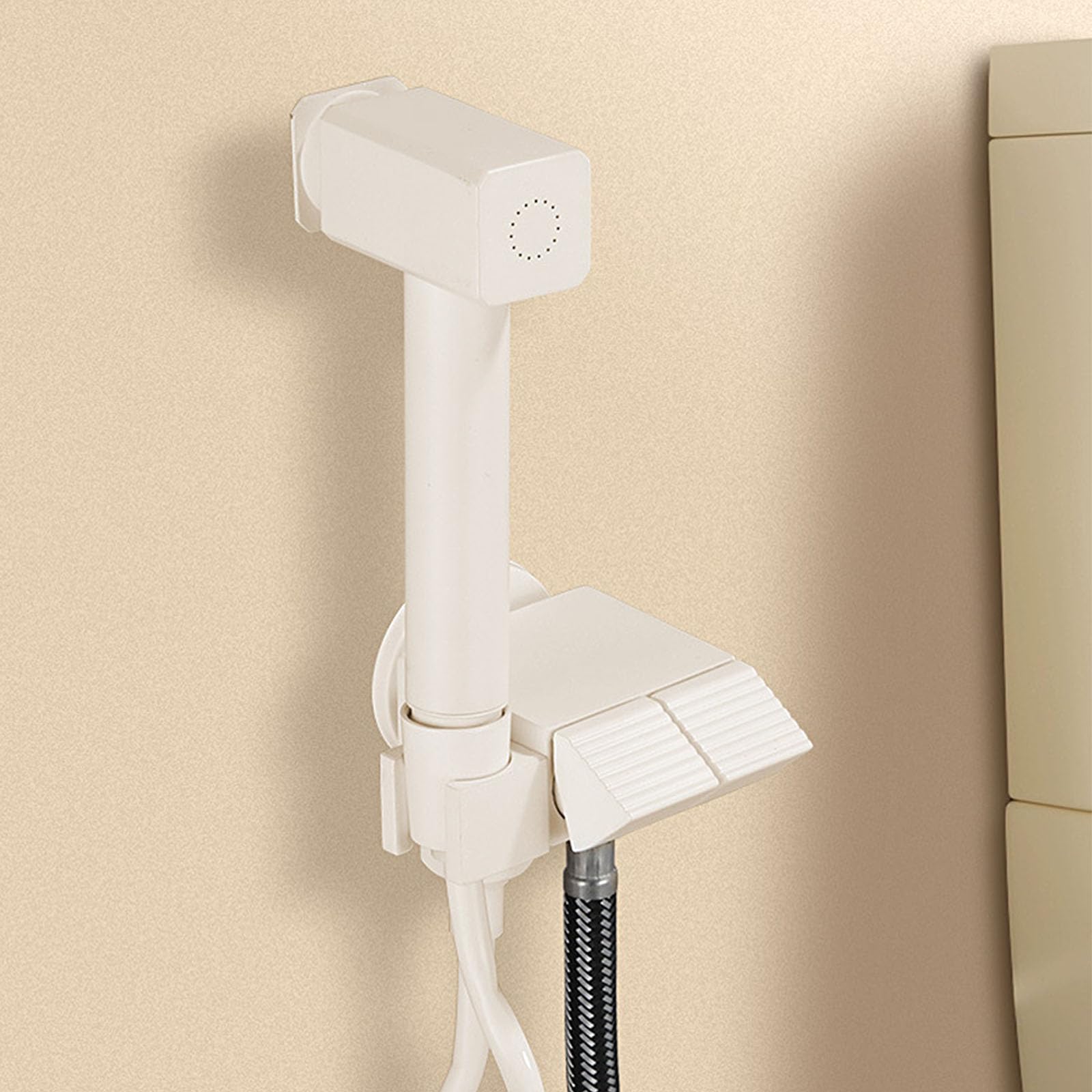 Rociador De Bidé De Mano Higiene Personal,Montado En La Pared Pulverizador De Inodoro De Mano con Manguera,Kit Ducha Higienica para WC,A:White,2