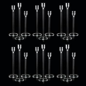 Clear Acrylic Taper Candle Holders Set, Wedding Centerpieces for Table