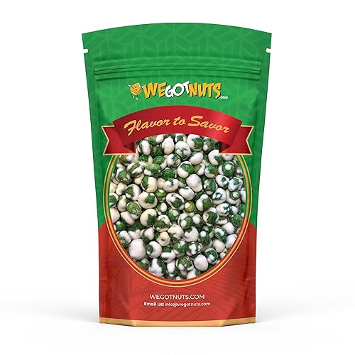 Green Wasabi Peas | 4 Pound Resealable Bag of Hot Wasabi Peas |Healthy and Fresh Pea Snacks | Kosher Friendly | Delicious Gourmet Dried Wasabi Green Peas| We Got Nuts. - 64 Ounce (Pack of 1)