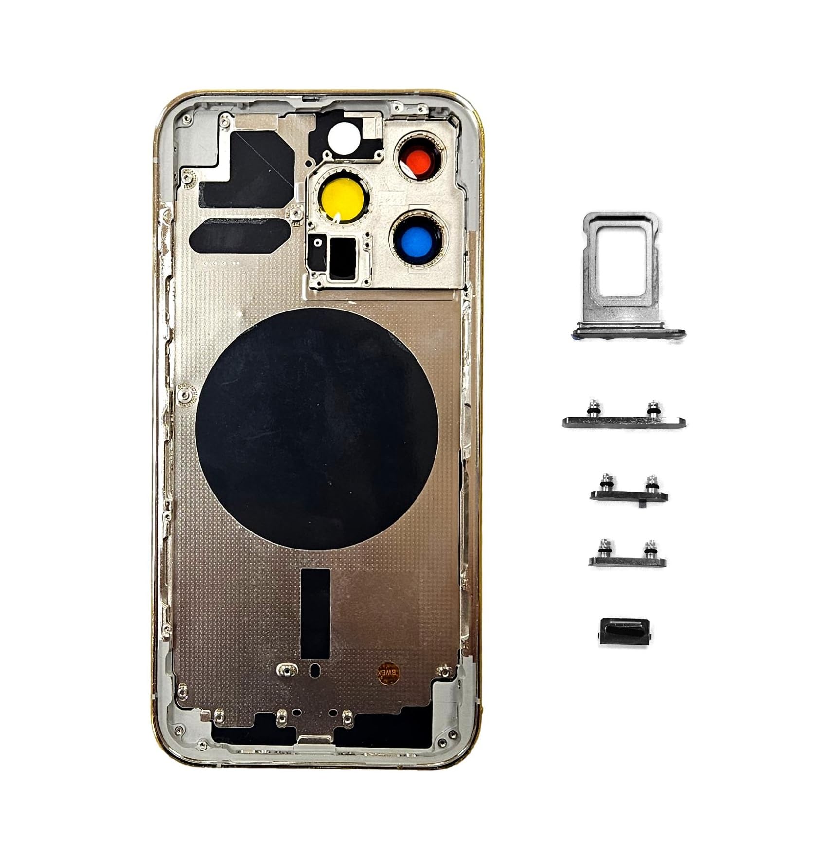 Coque et chassis arrière en verre Smartex iPhone 13 Pro blanc pour réparer vitre cassée