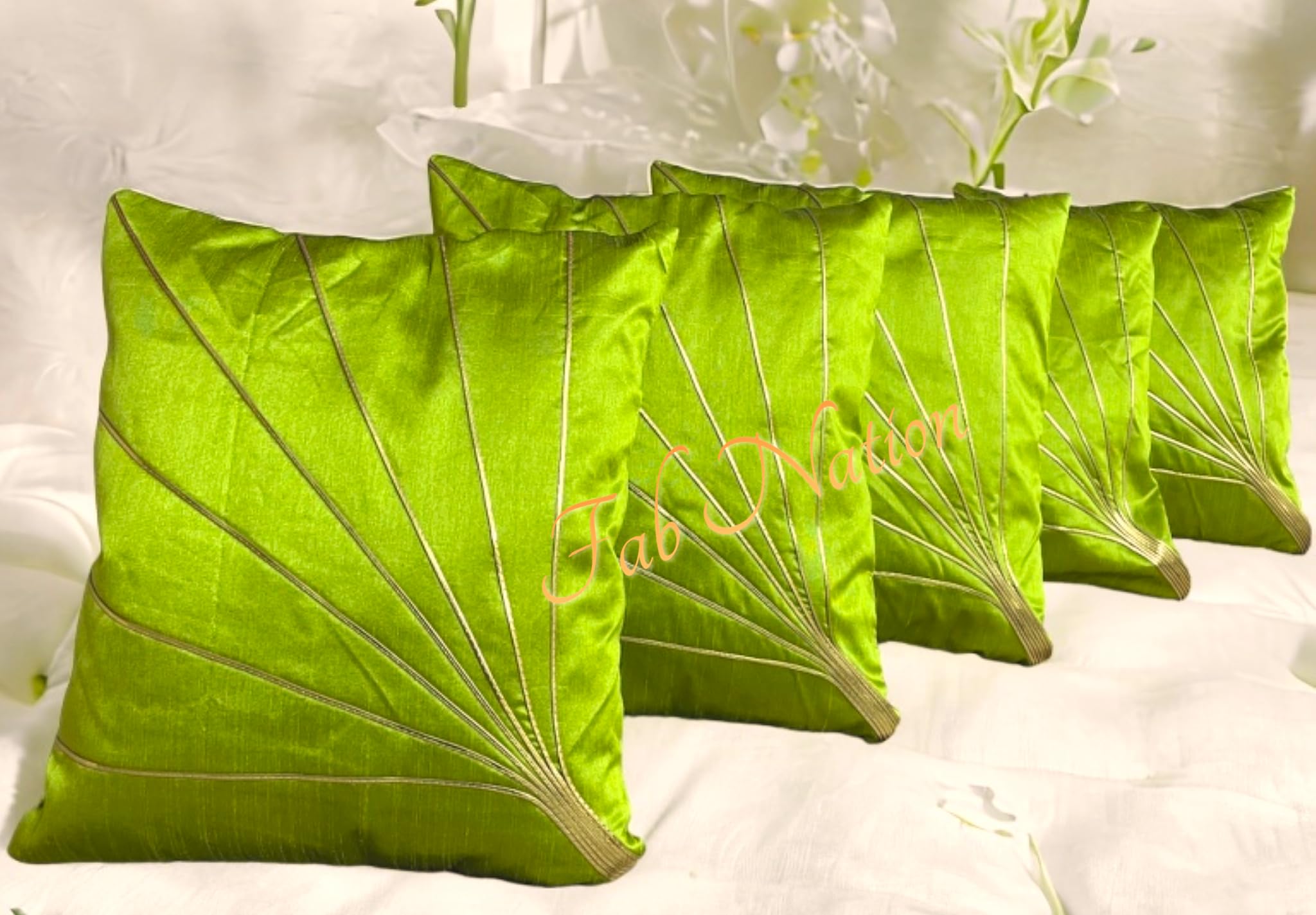 Multicolor Silk Cushion Covers - Set of 5 -27