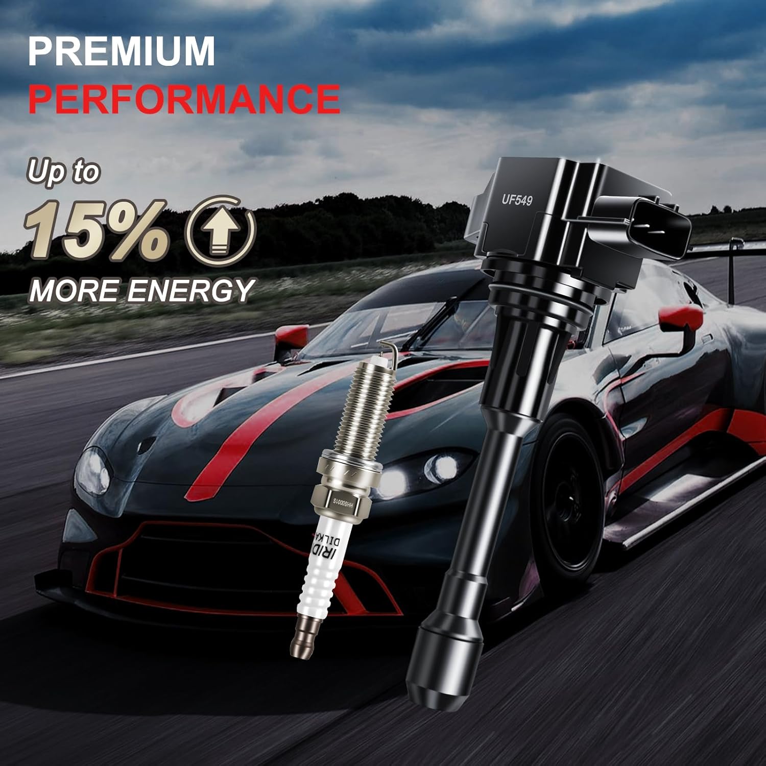 UF549 Ignition Coil Pack Spark Plugs Fits for Nissan Altima L4 2.5L 2007-2018, Rogue L4 2.5L 2008 2009 2010 2011 2012 2013, For Sentra L4 1.6L 1.8L 2.0L 2.5L 2007-2019, Set of 4