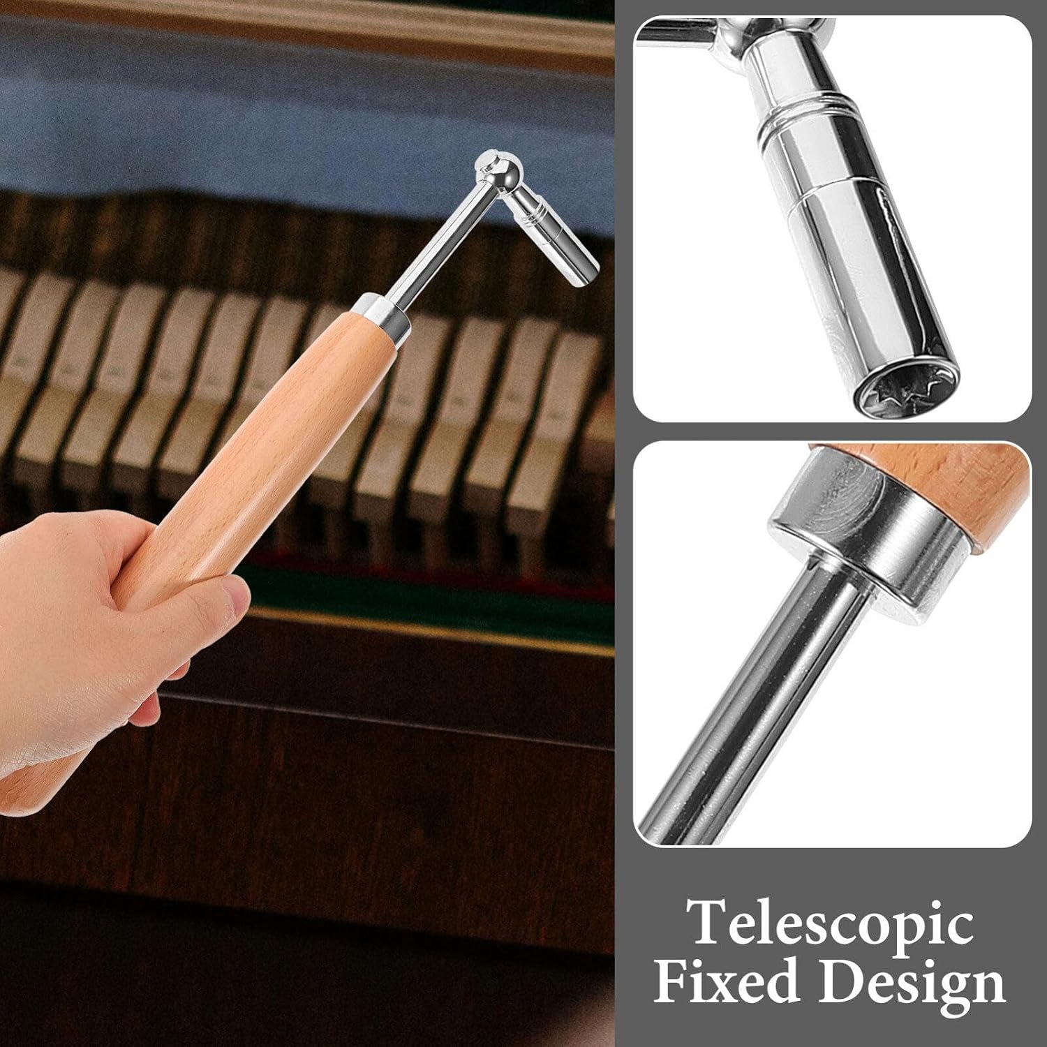 Handheld Piano Wrench Tool for Tone Tuning Steel Wood Accessory