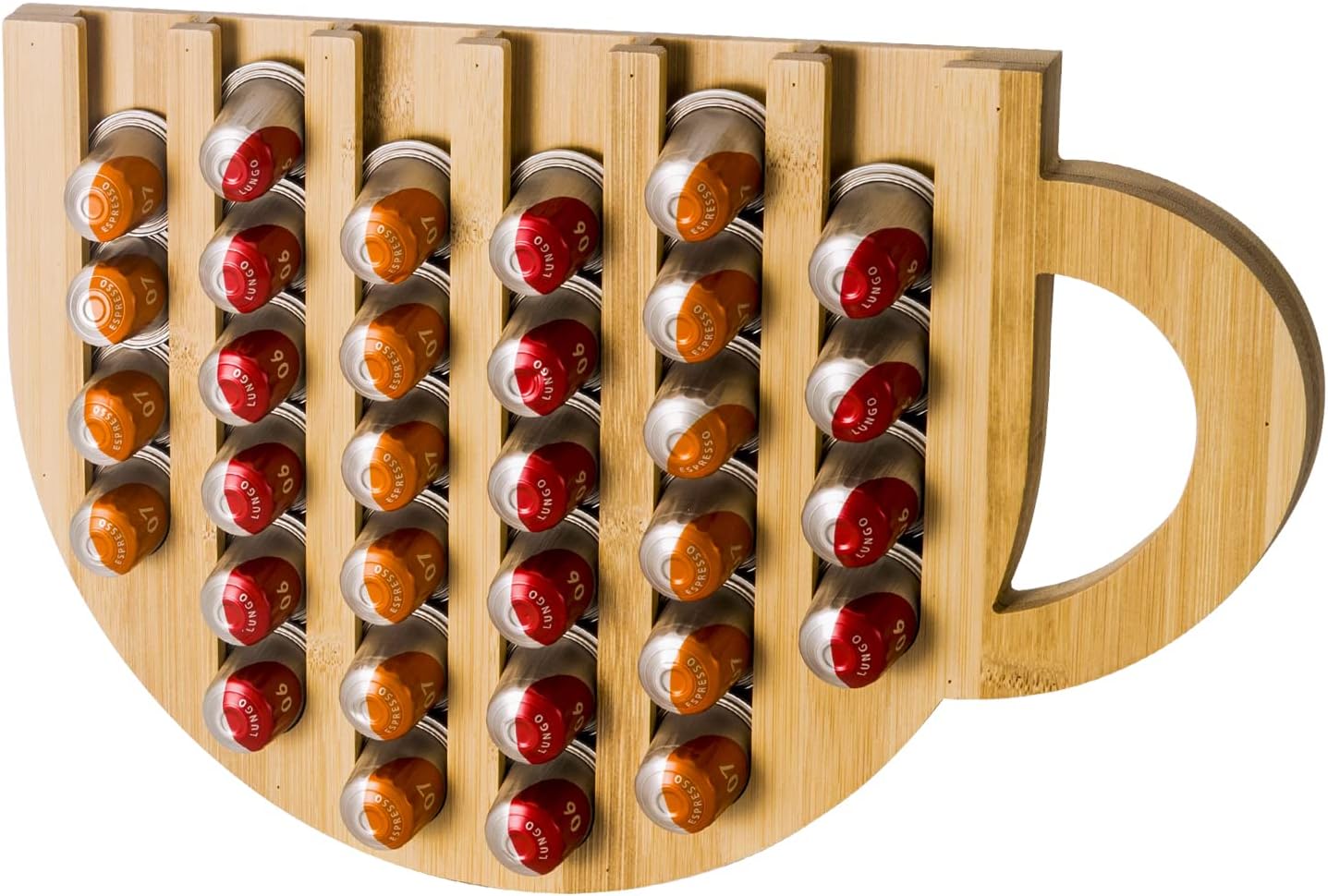 Wall-mounted cup-shaped coffee pod holder, which can be pasted or hung, 30-capacity coffee capsule storage rack, compatible with Nespresso. : Home & Kitchen