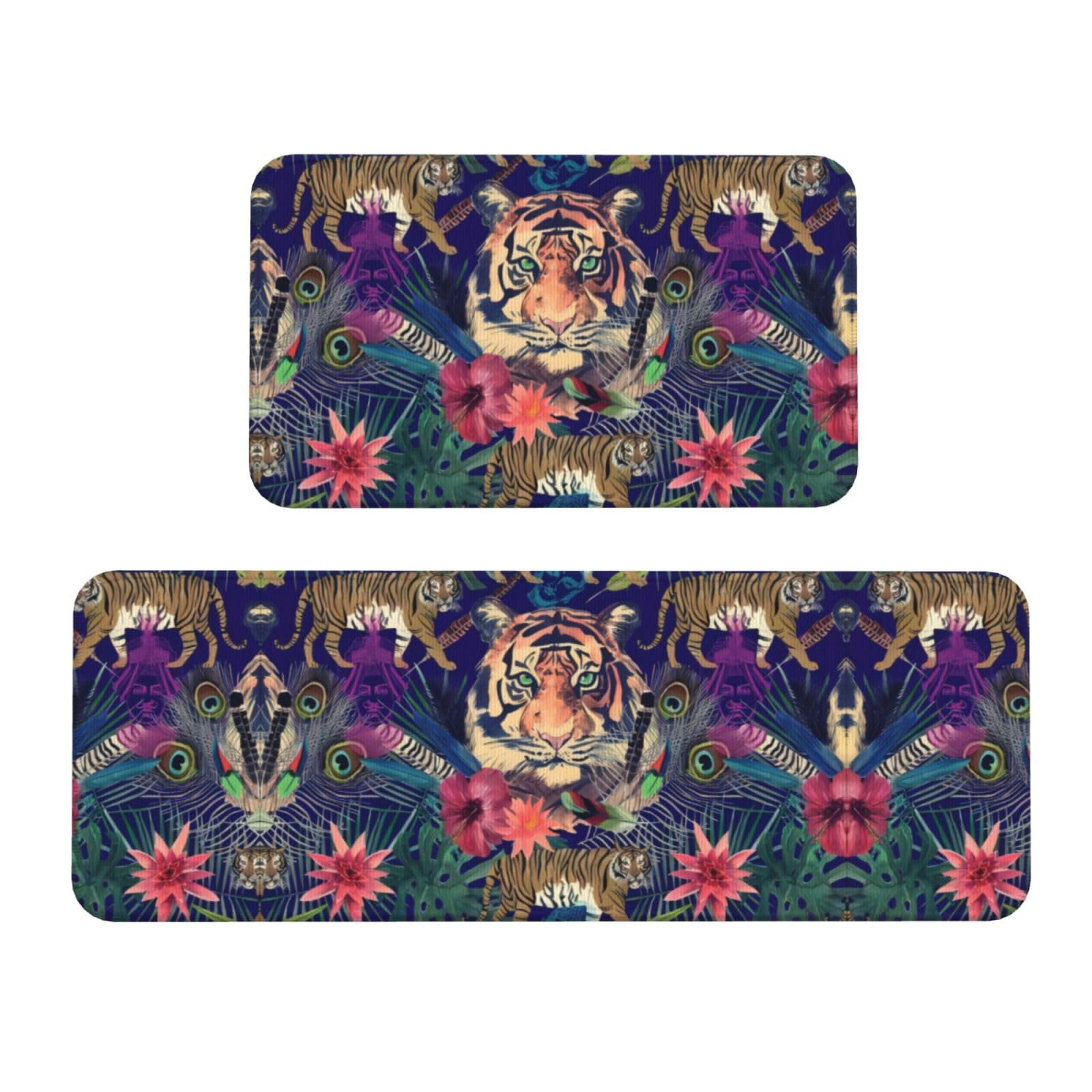 Alfombrillas de cocina con estampado de tigre para un fregadero moderno y seguro
