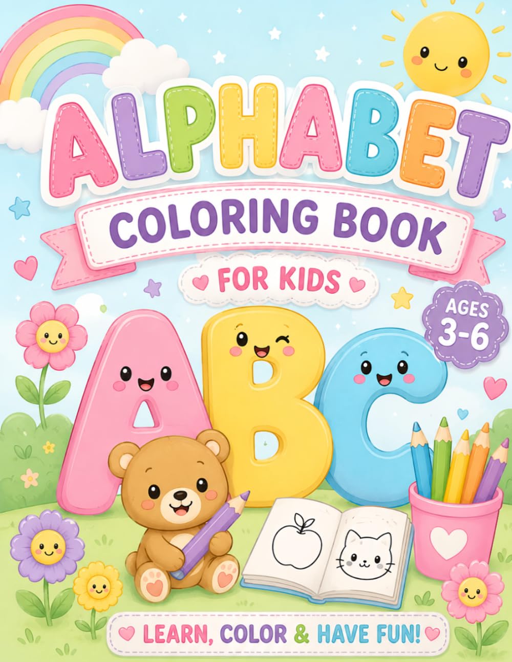 Fun Alphabet Coloring Book: Learn Letters A–Z While Coloring
