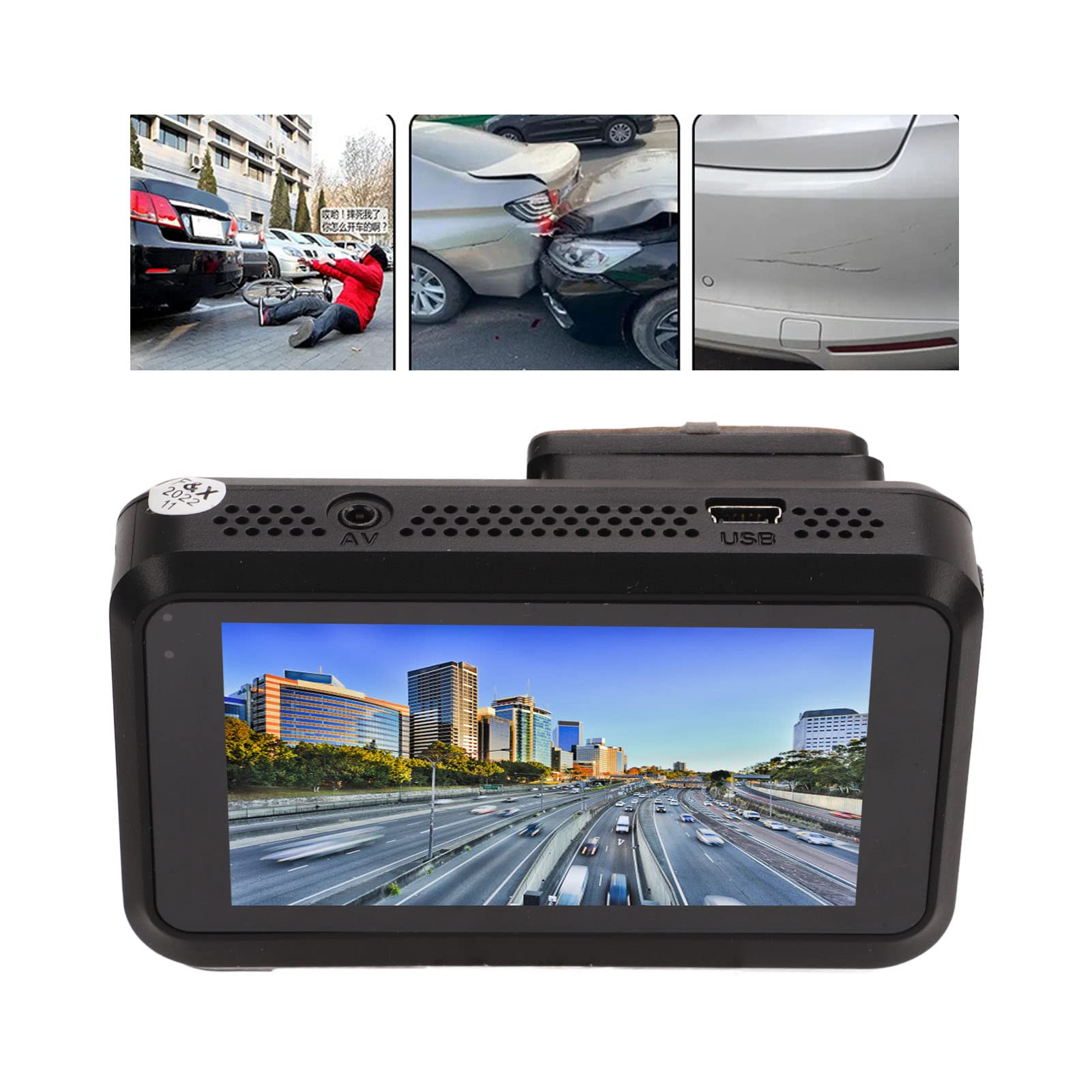 Dual Dash Cam z przodu i z tyłu, 1080P Dash Kamera dla samochodów z czujnikiem G, wykrywanie ruchu, 24H tryb parkowania, Rejestrator kamery pokładowej, obsługa 32GB Max