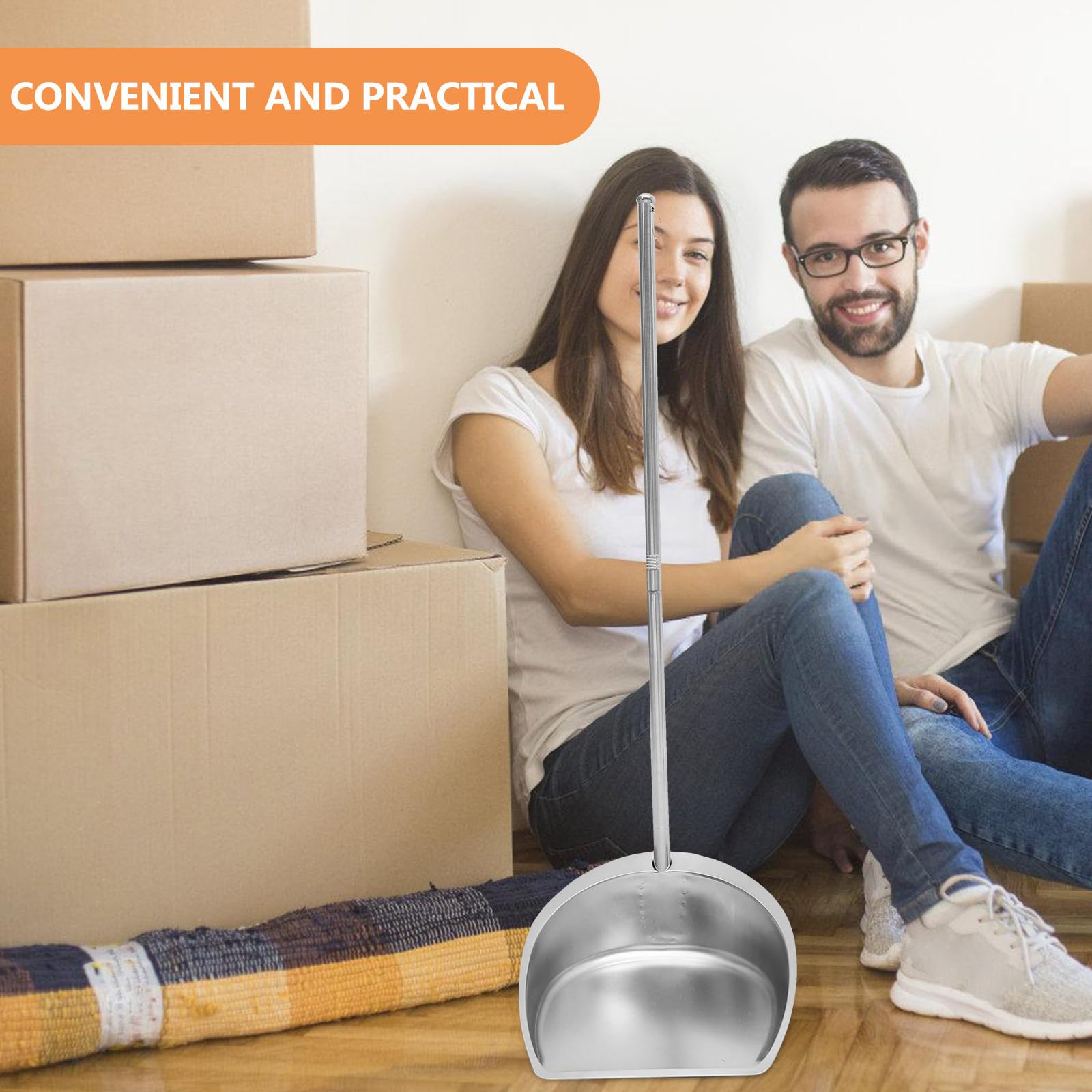 Ciieeo Set Scopa e Paletta la Pulizia della Casa, Acciaio Inox Resistente Design Antiscivolo, Kit Completo per Spazzare Pavimenti e Angoli Stretti, per Uso Domestico e Dormitorio