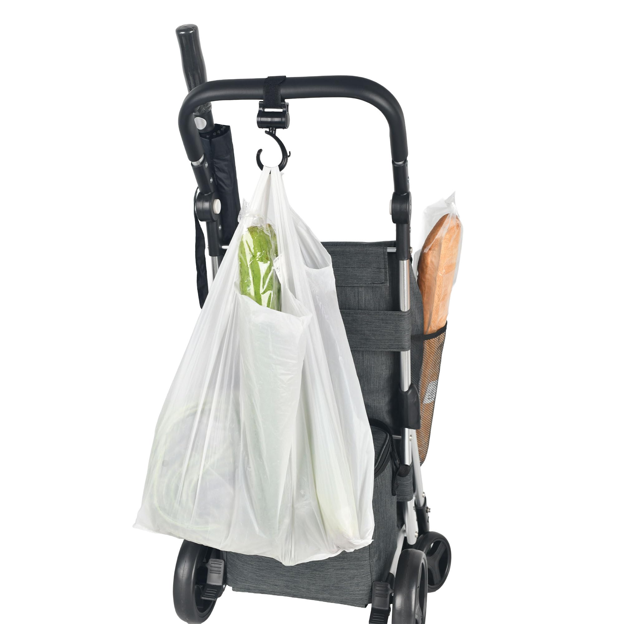 JATA HCAR2502 - Carrello della spesa 4 ruote. 40 litri con sacchetto refrigerante per congelati. 2 ruote girevoli a 360°. Carrello pieghevole. Con freno. Telaio in alluminio