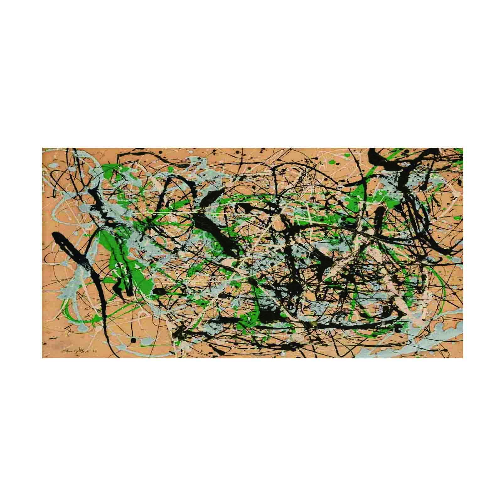 Jackson Pollock《Number 17》Canvas Prints for Living Room Bedroom Office Abstract Wall Art Canvas Pictures Paintings Giclee Artwork for Home Docer(25x50cm_10x20in,Unframed)