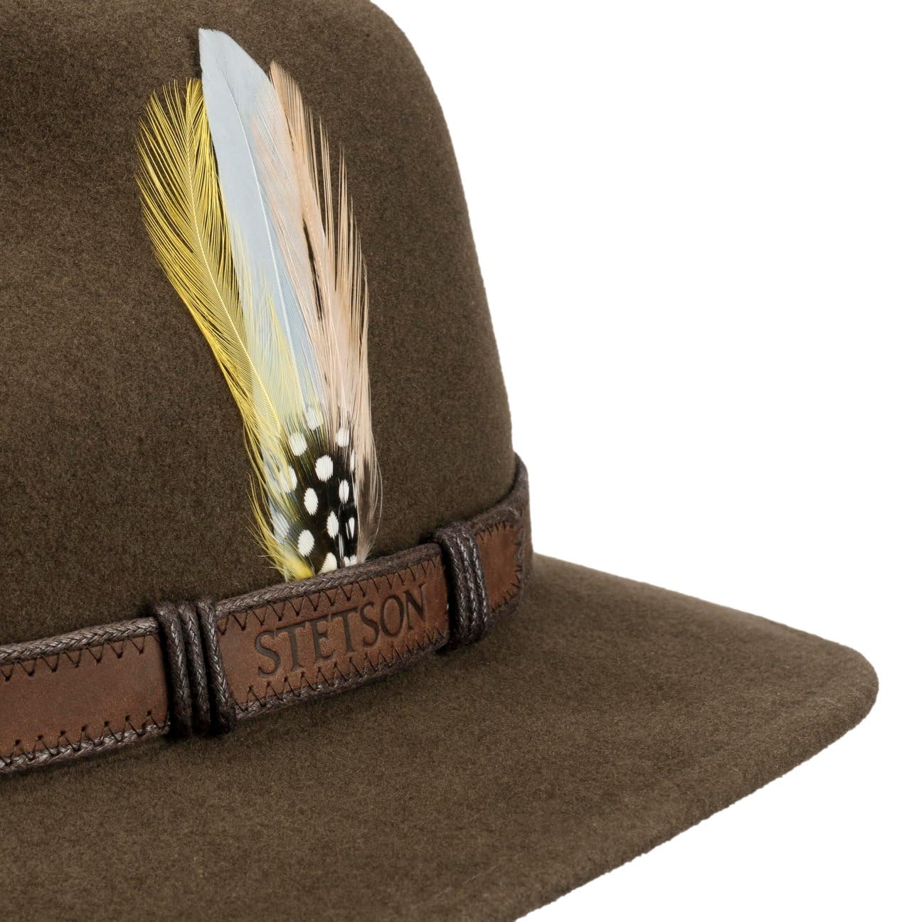Stetson Sombrero VitaFelt Rutherford Hombre - Made in USA Traveller de Lana con Banda Piel Verano/Invierno Primavera Verano Otoño Invierno