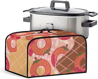 Tomato Donut Slow Cooker Cover Universal Fit for Most Crock Pots Appliance Protective Cover 17" x 10.8" x 9.8" Crock Pot Cover with Side Pocket
