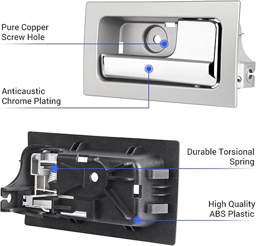 Miniatura 3 de Manija de puerta interior delantera y trasera derecha del lado del pasajero compatible con Ford F150 2009 2010 2011 2012 2013 2014, sustituye a OE