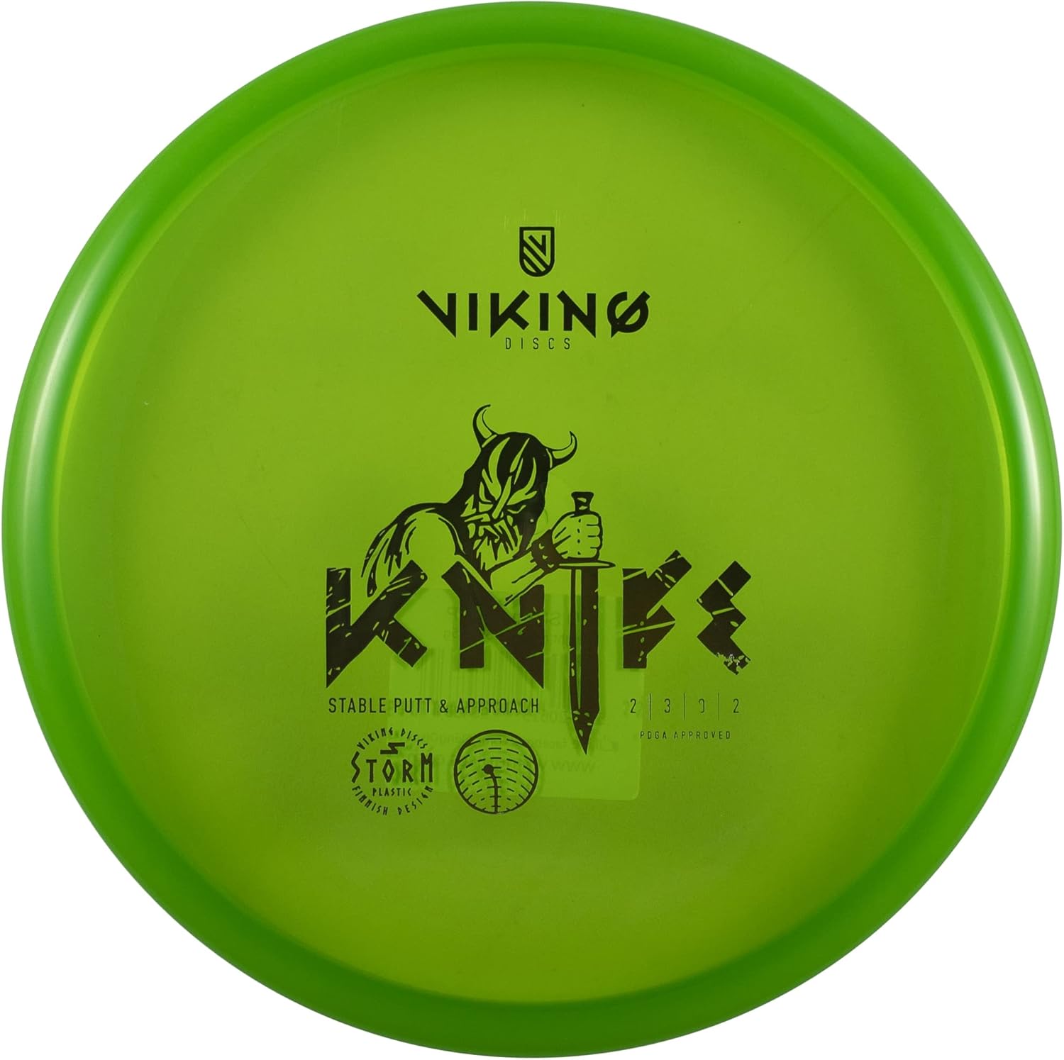 Viking Discs Knife Storm Plastic | Putt & Approach Disc | Intermediate Disc Golf Putter [Stamp Color & Color Shade May Vary]
