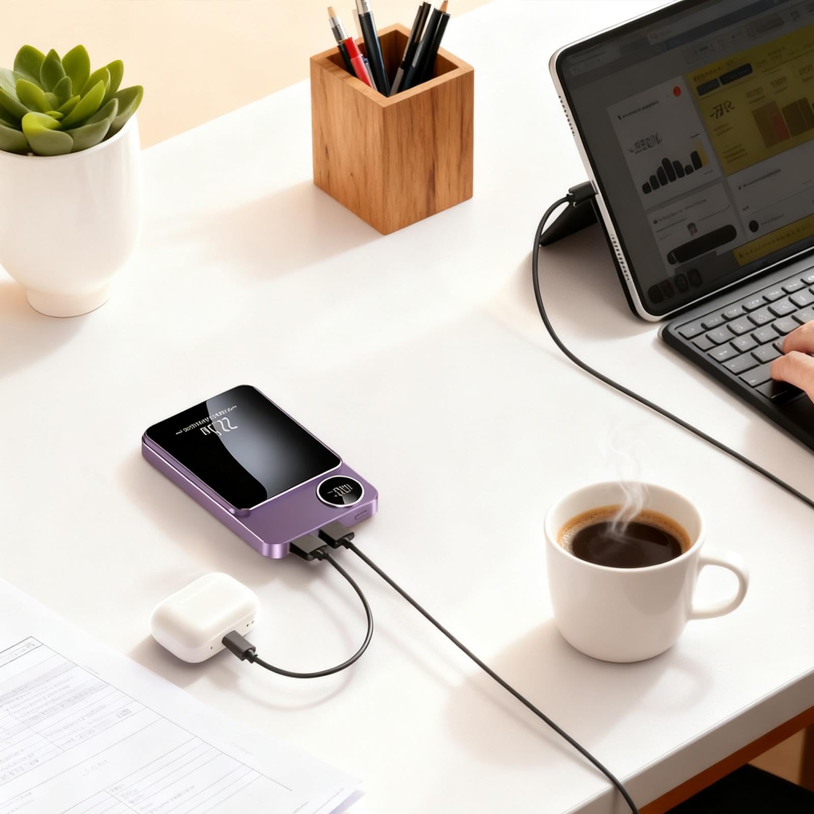 Station de chargement sans fil portable rapide magnétique