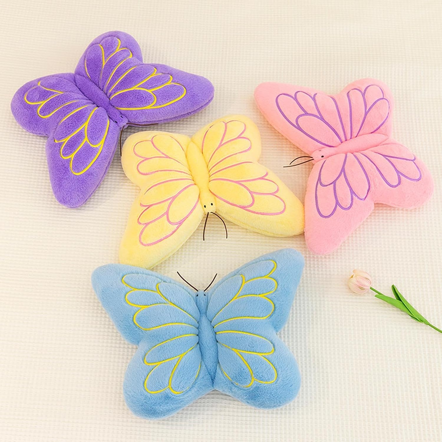 Butterfly Pillow Cute Butterfly Decorative Throw Pillows Cushion 16 x 12 inch for Women Room Home Garden Sofa Couch Pink
