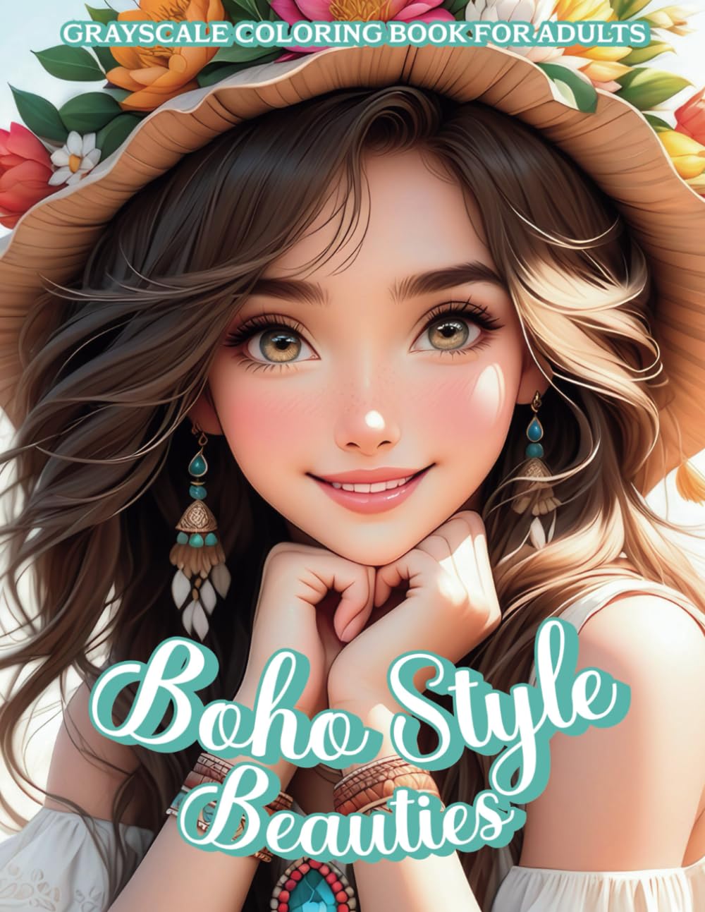 Boho Style Beauties - Grayscale Coloring Book for Adults | 50 Stylish Boho Chic Fashion & Portrait Designs | Boho Coloring Book for Stress Relief and ... Soul (Fashion Coloring Book for Adults)