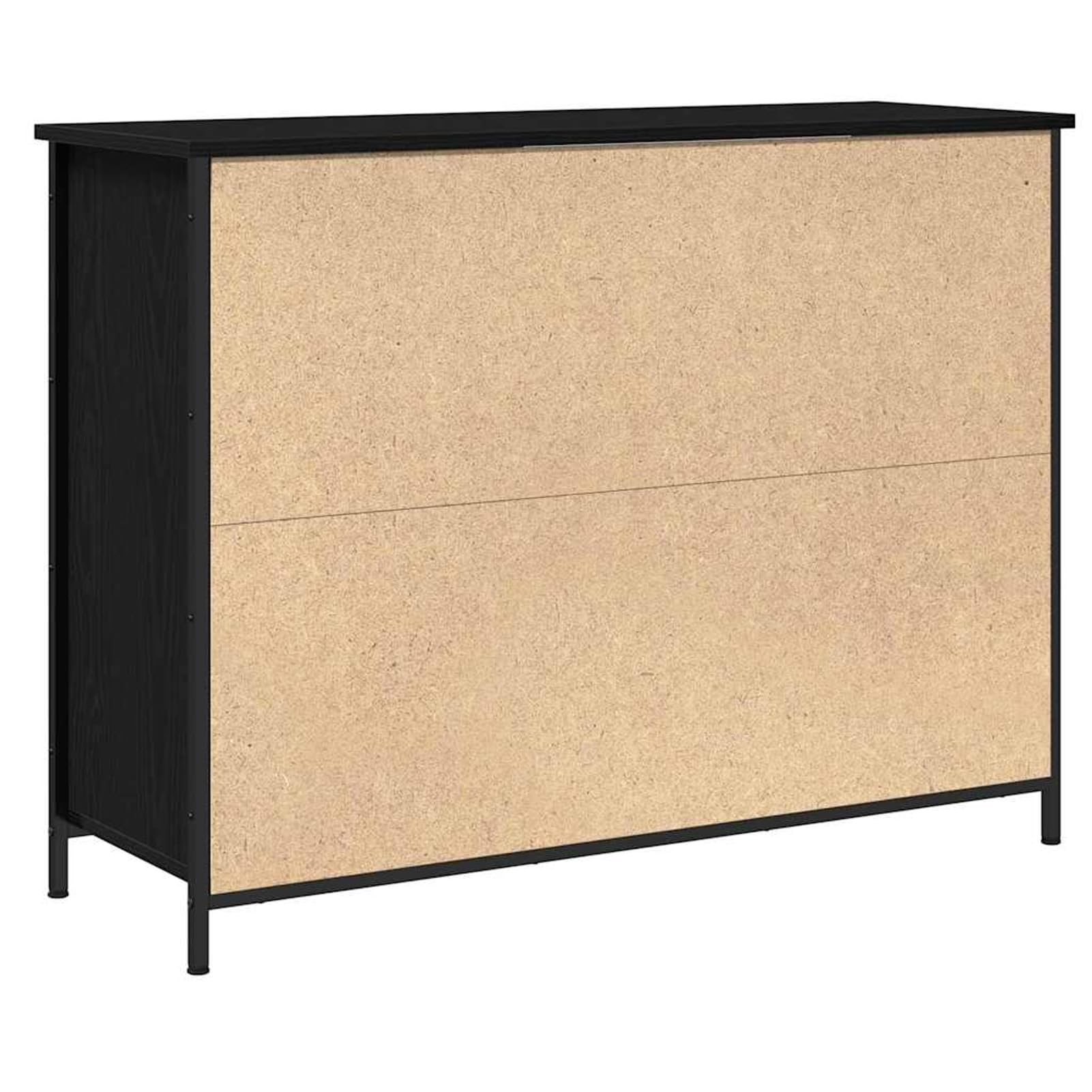 Kredens 100 cm, kolor czarny, imitacja dębu, z 3 drzwiami i przestronnymi przegródkami, 100 x 35 x 75 cm, idealny do salonu i jadalni