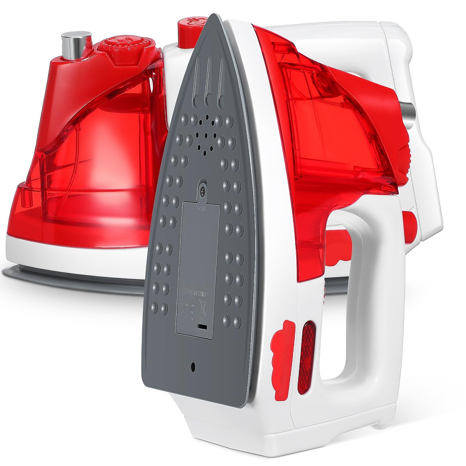 Toddmomy Set di 2 Ferri da Stiro Elettrici Giocattolo Realistici per | Caratteristiche: Luce E Manopola per Giochi di Ruolo di Lavanderia E Lavori Domestici, Elettrodomestico Sicuro in Plastica